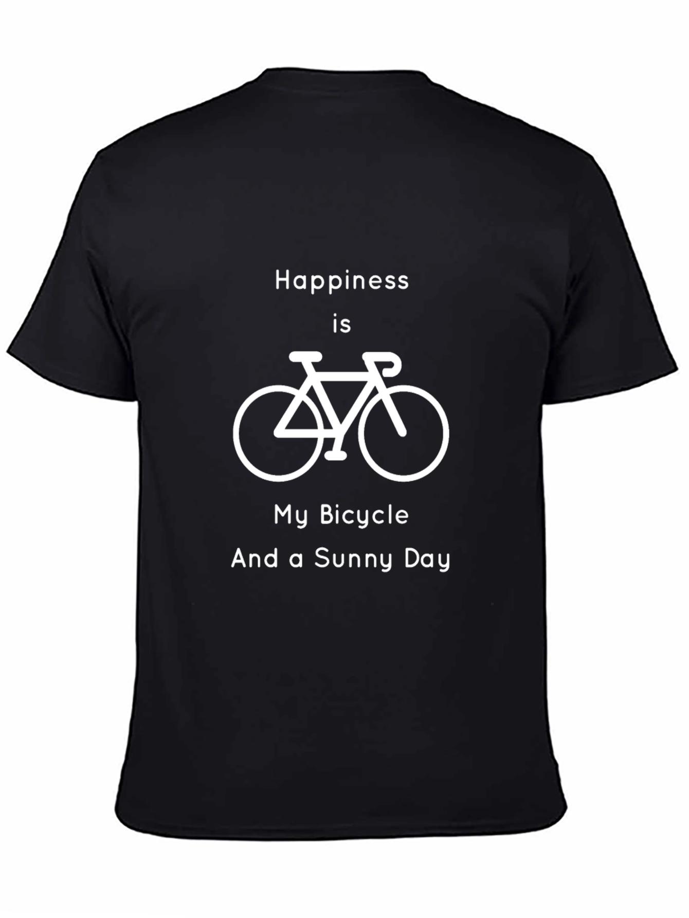Happiness Bicycle Graphic T-Shirt - Black