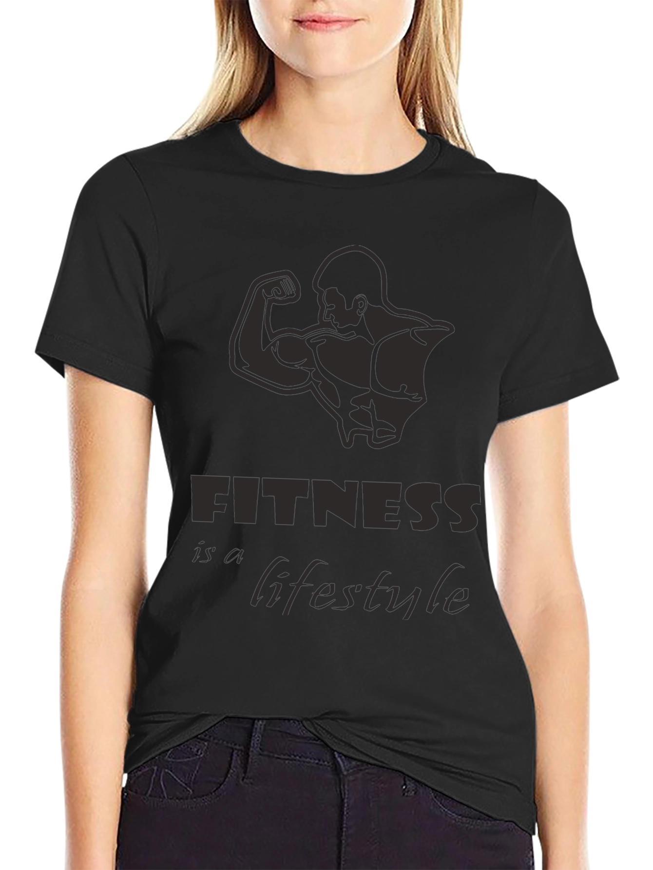 Fitness Lifestyle Black Graphic Tee