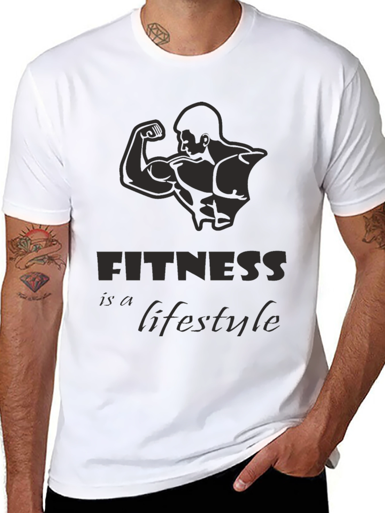Fitness Lifestyle Black Graphic Tee