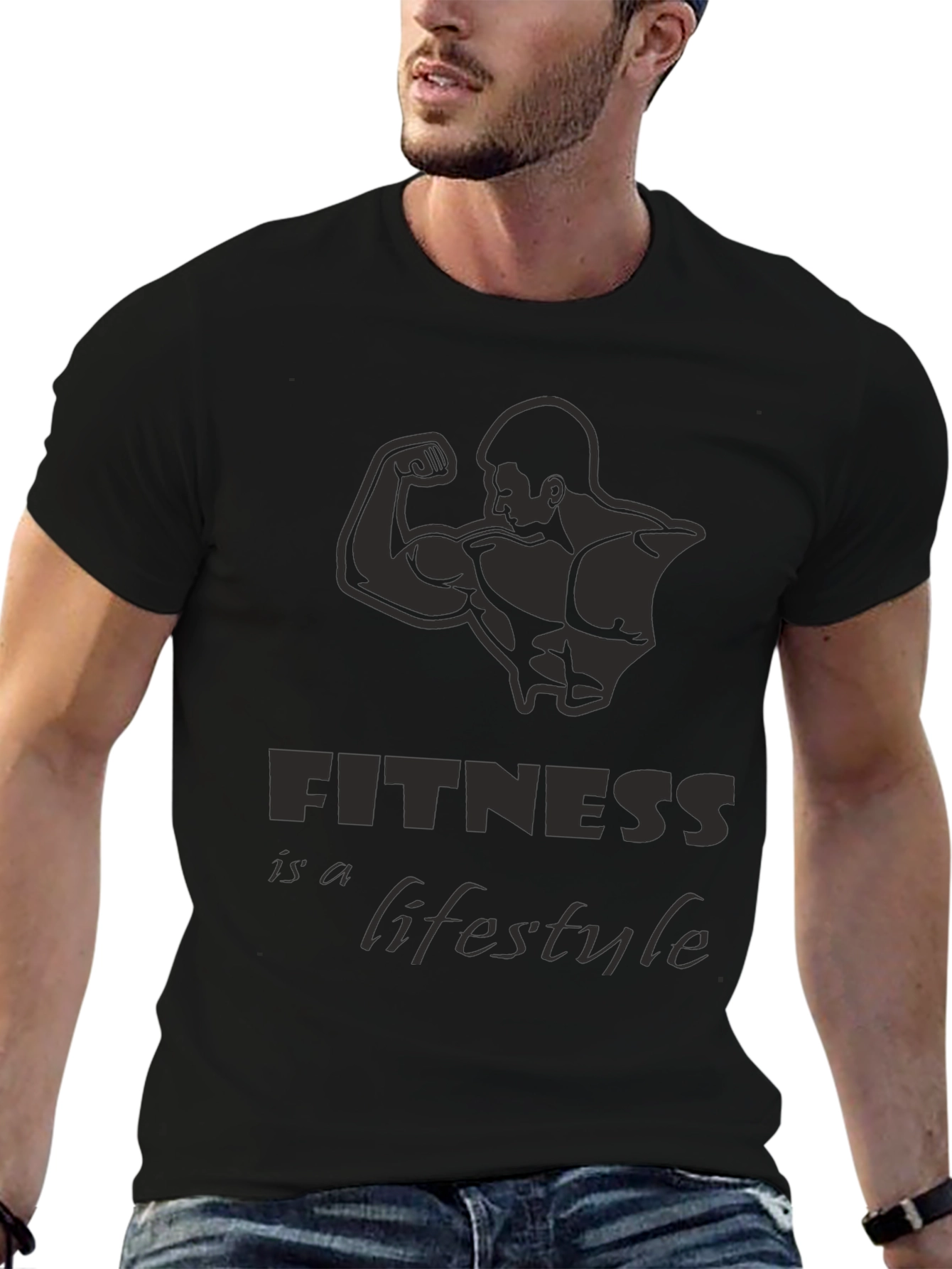 Fitness Lifestyle Black Graphic Tee