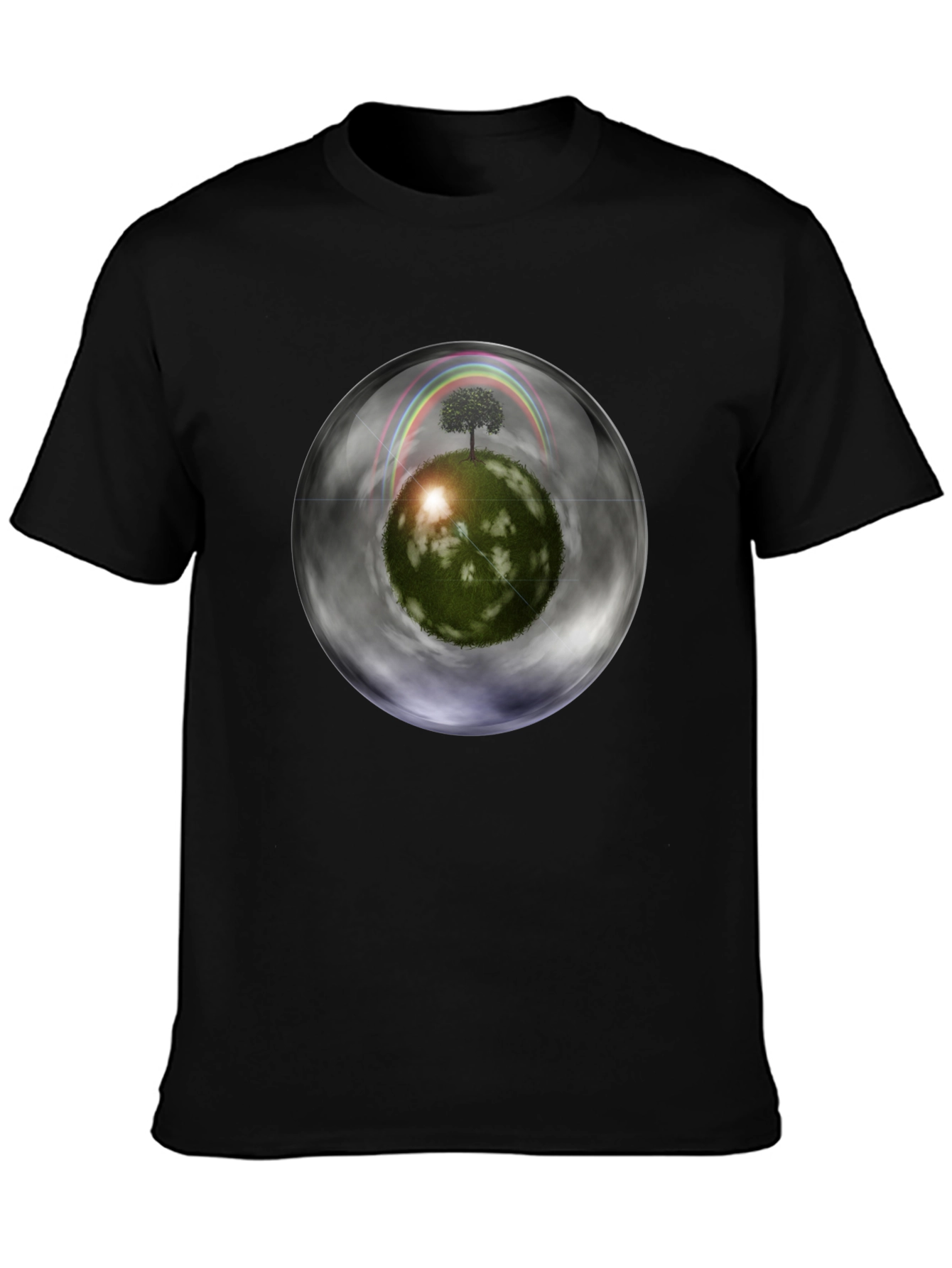Magical Orb Graphic Tee - Black Cotton Shirt