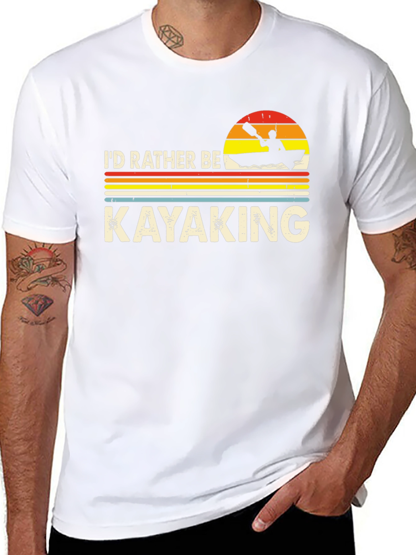 Id Rather Be Kayaking T-Shirt - Retro Design