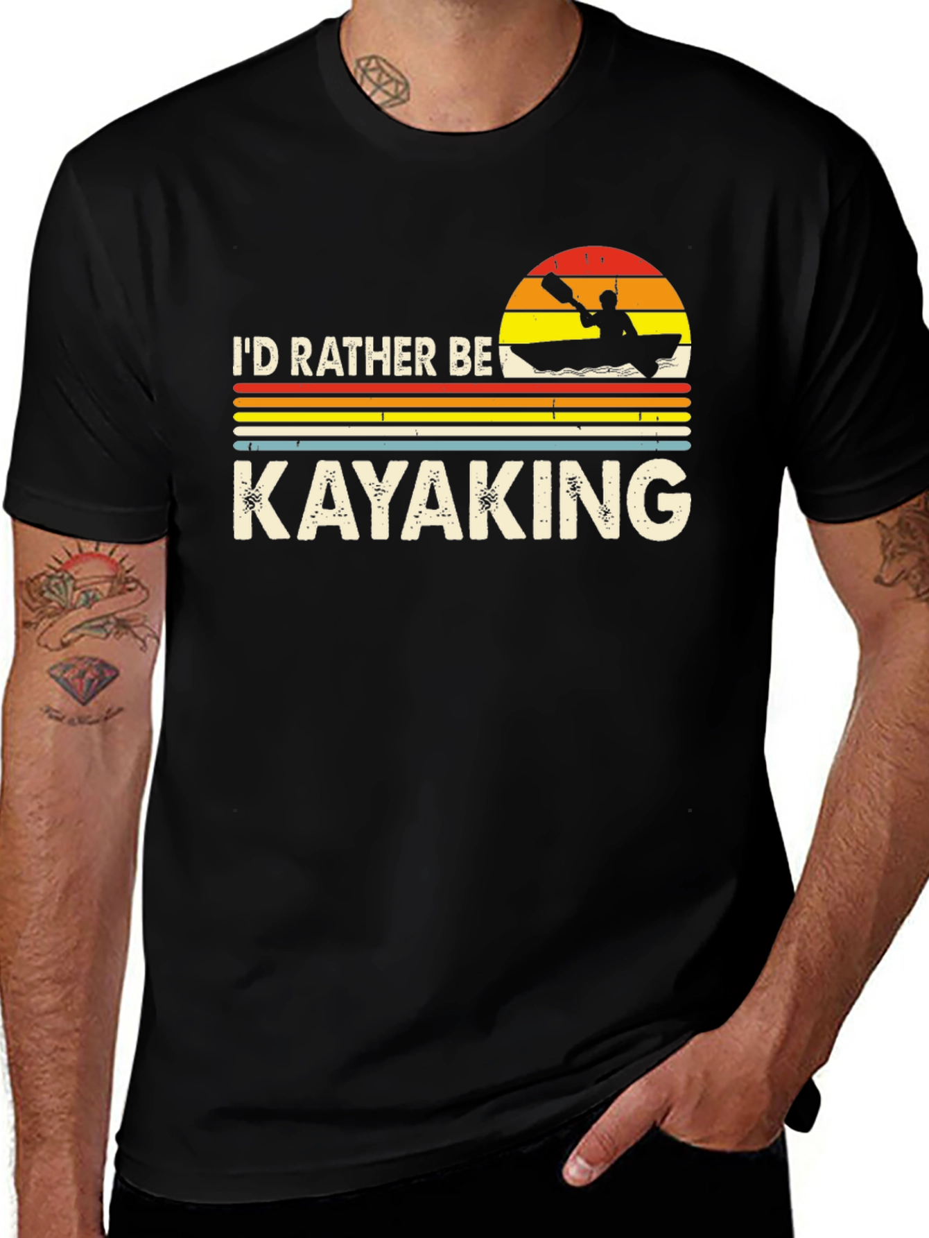 Id Rather Be Kayaking T-Shirt - Retro Design