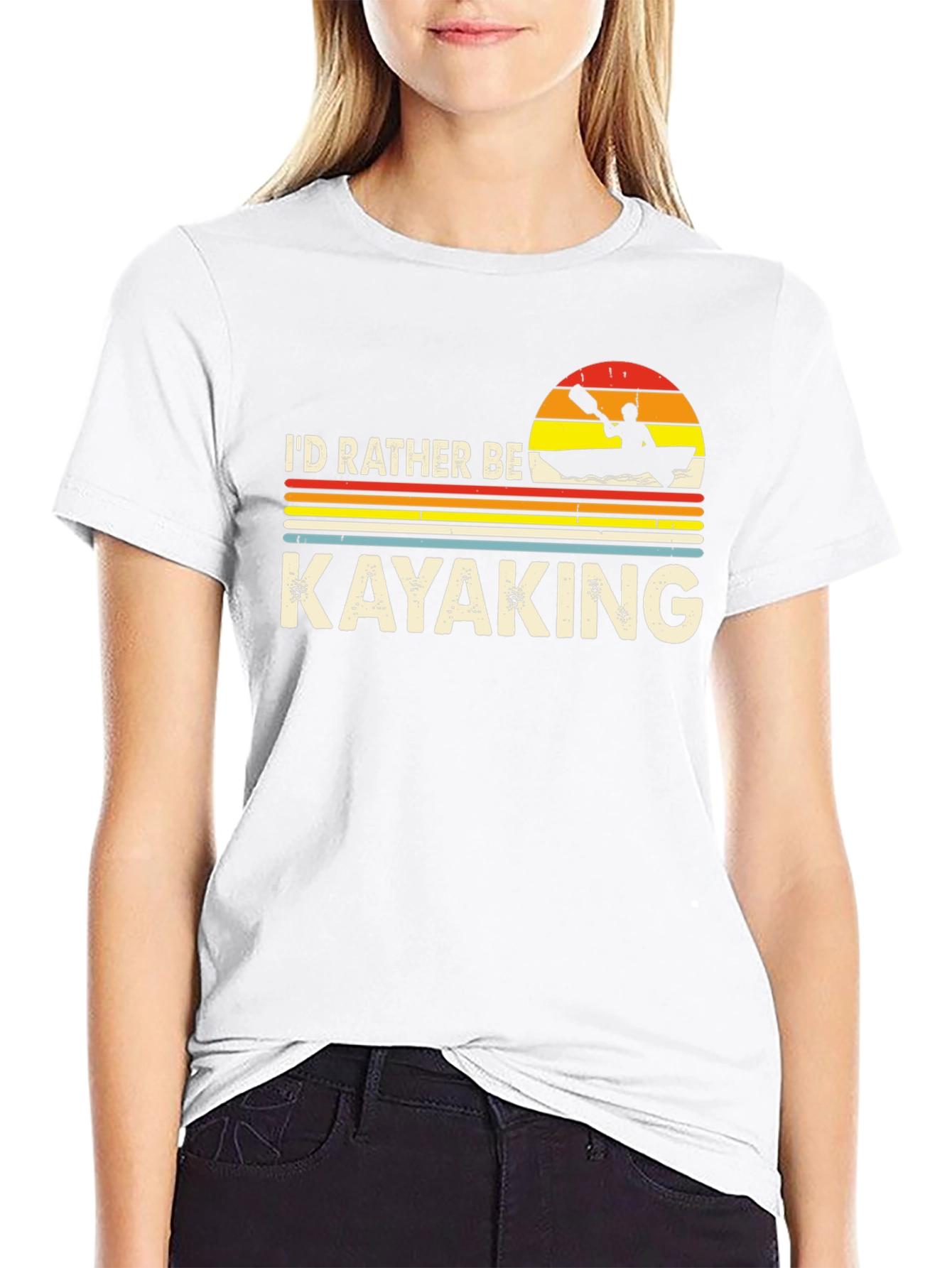 Id Rather Be Kayaking T-Shirt - Retro Design