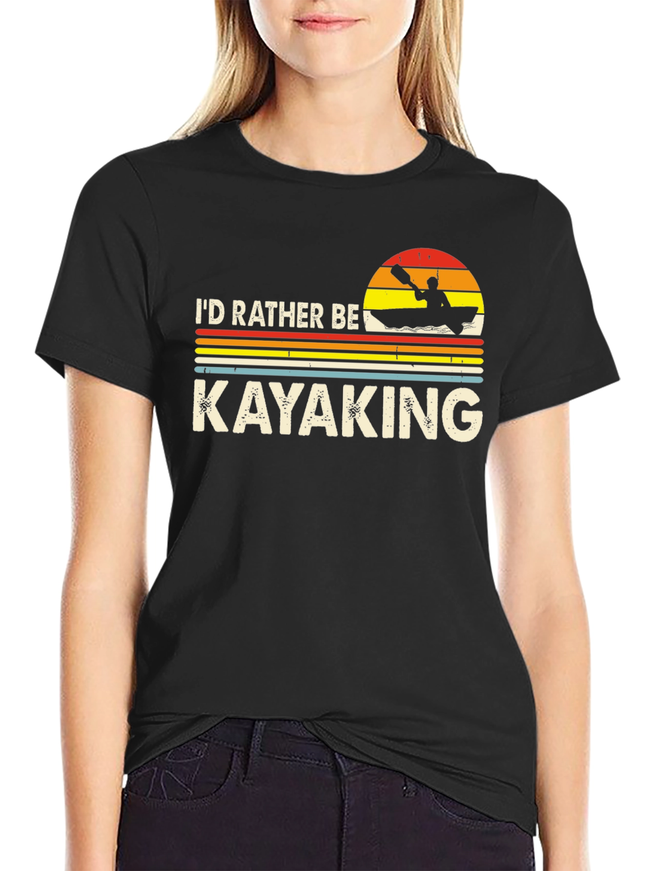 Id Rather Be Kayaking T-Shirt - Retro Design