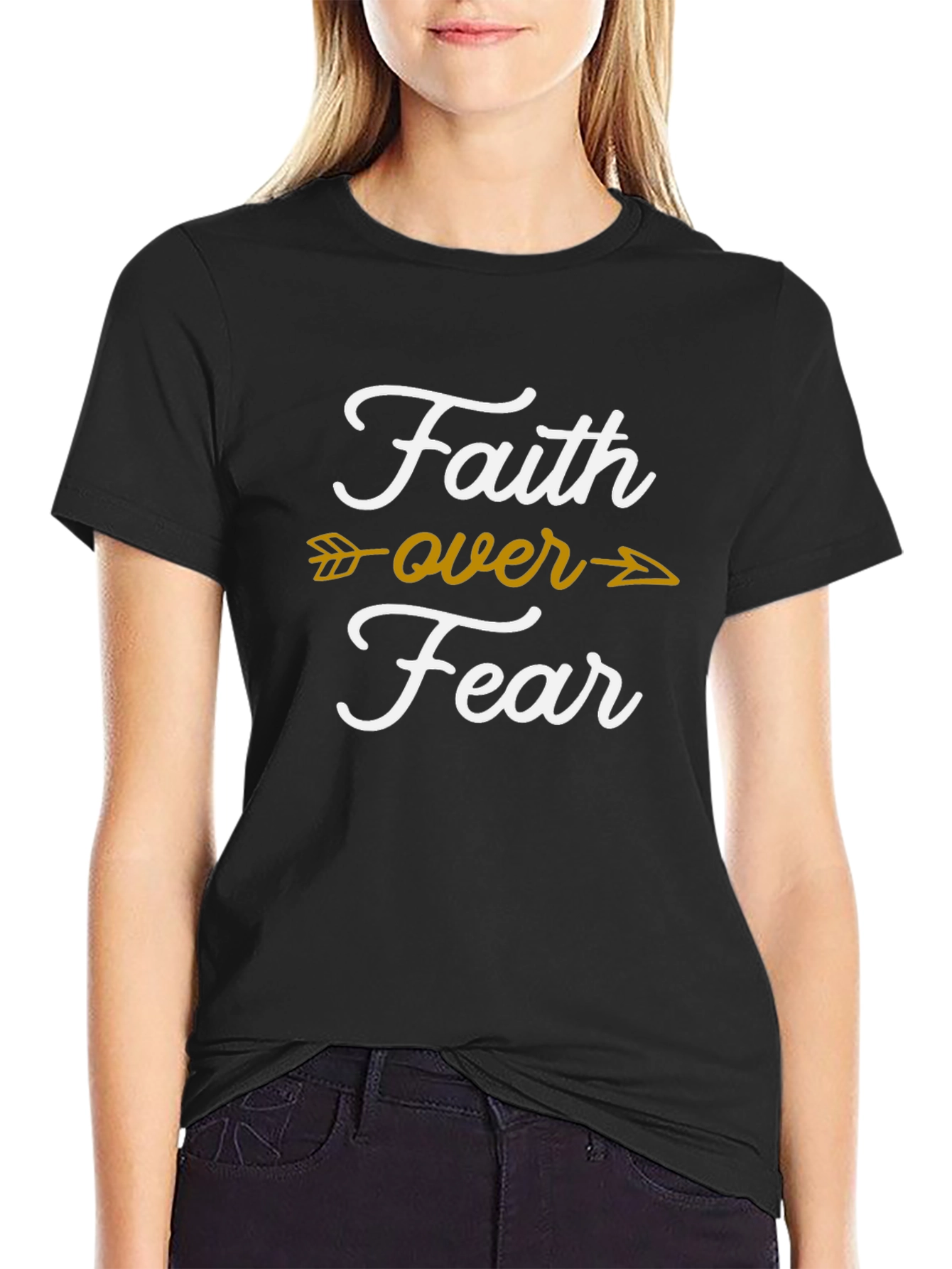 Faith Over Fear Graphic T-Shirt - Trendy Religious Tee