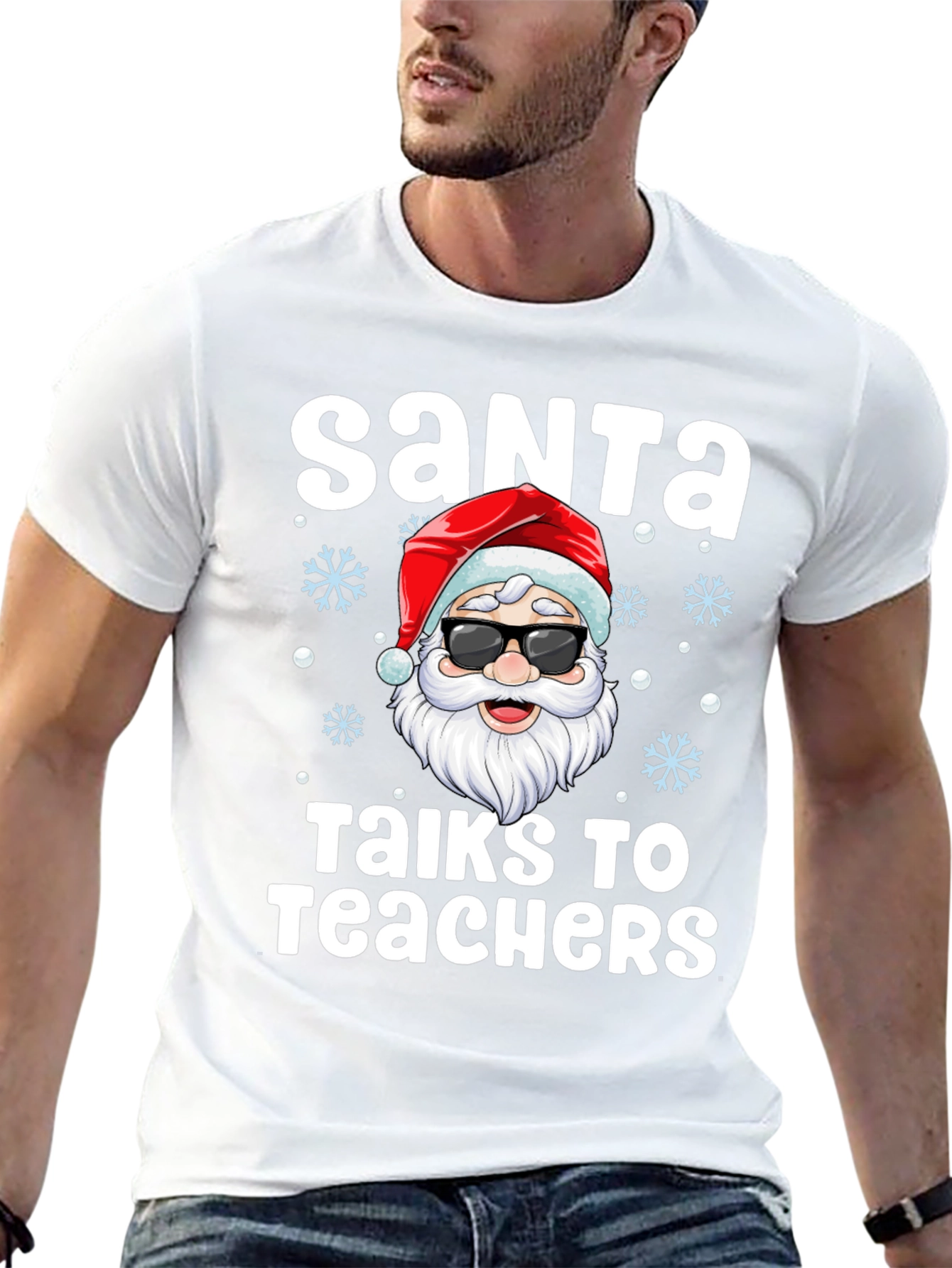 Santa Talks to Teachers Graphic T-Shirt