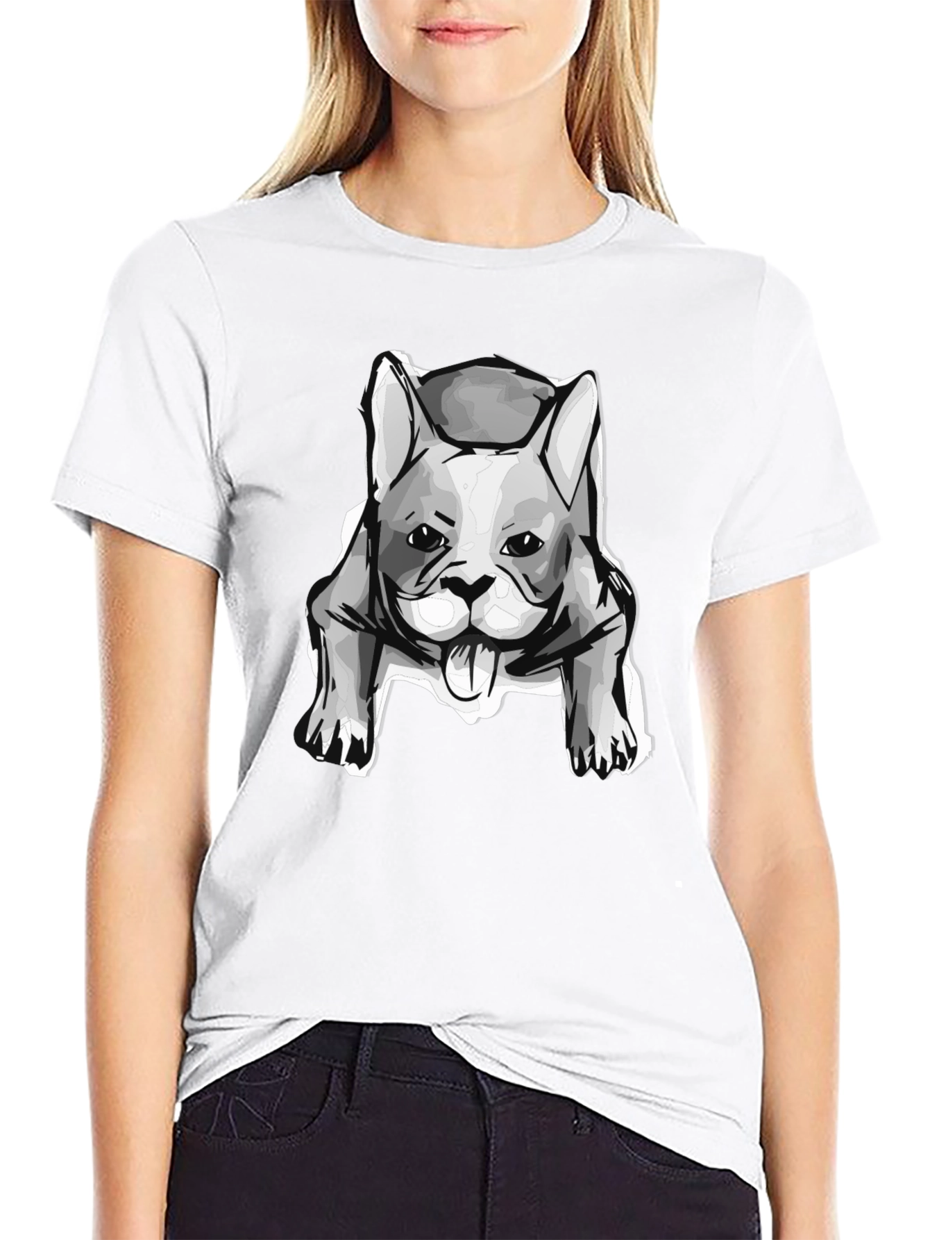 Dog Graphic T-Shirt - Black