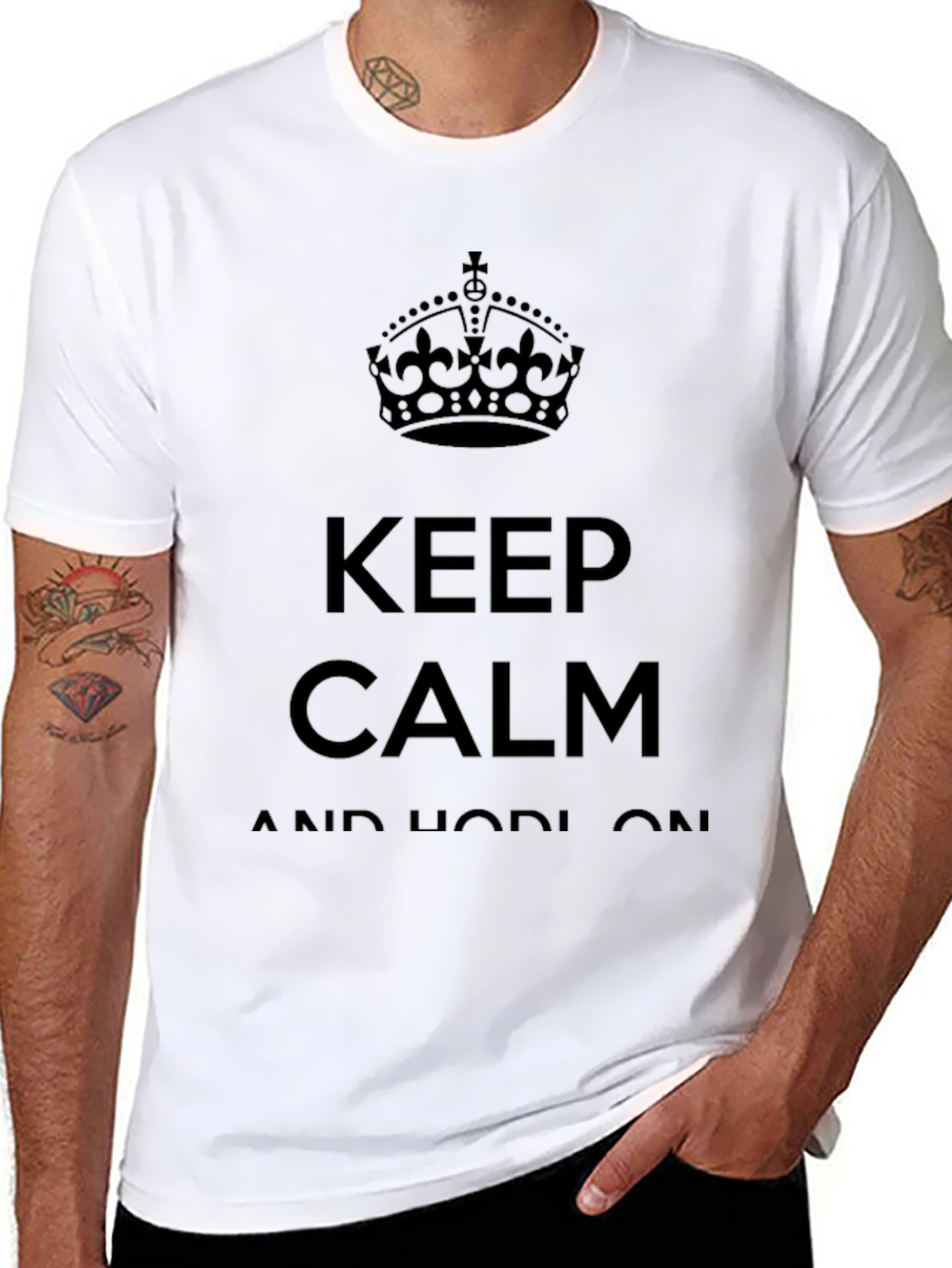 Keep Calm and Hodl On Black T-Shirt