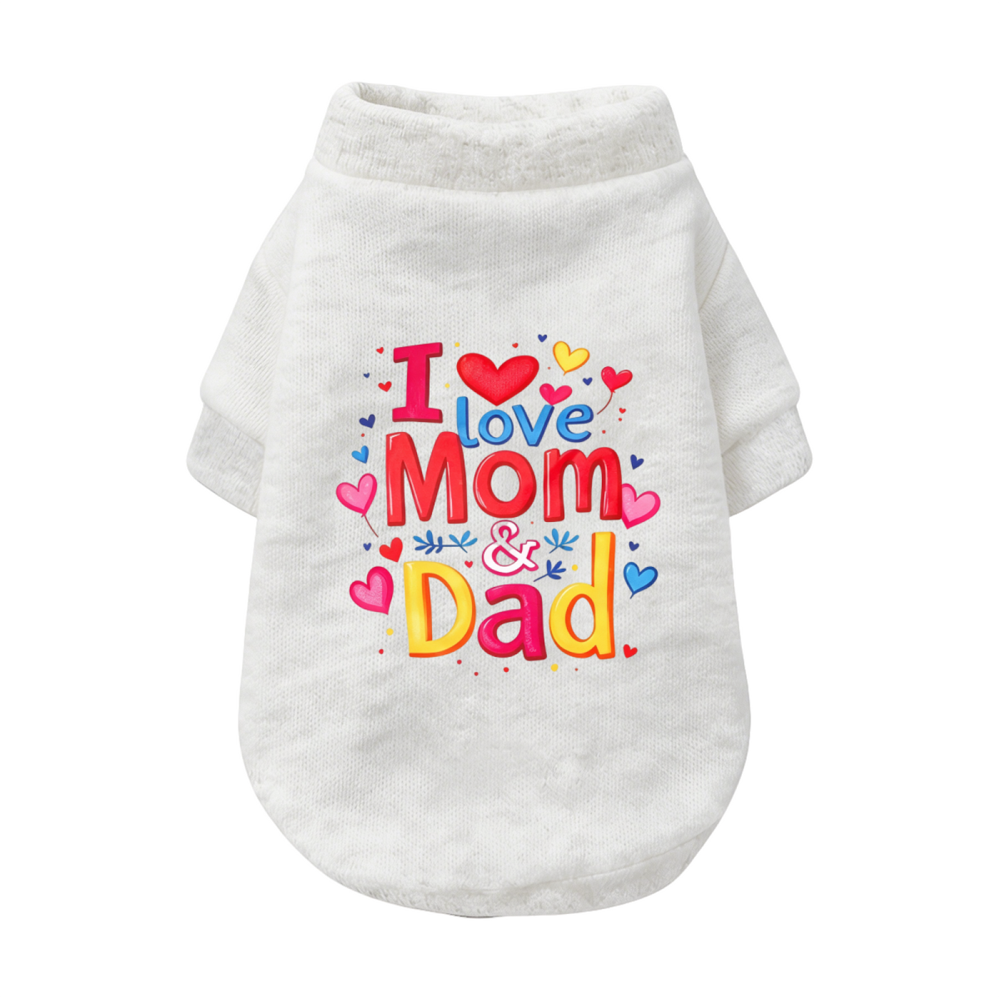 I Love Mom & Dad Vibrant Heart Family Black Pet Sweater