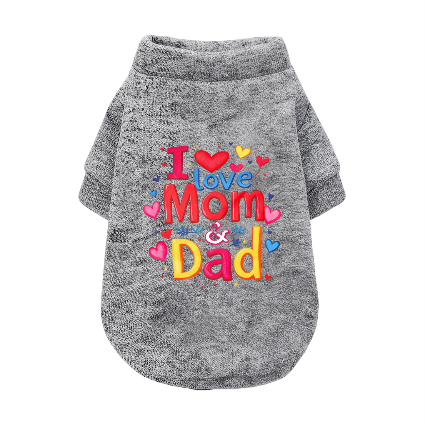 I Love Mom & Dad Vibrant Heart Family Black Pet Sweater
