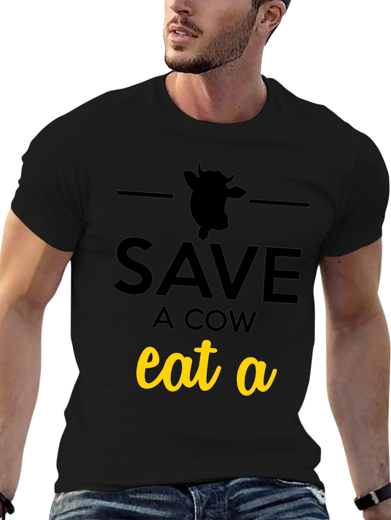 Save a Cow Eat a... T-Shirt - Black