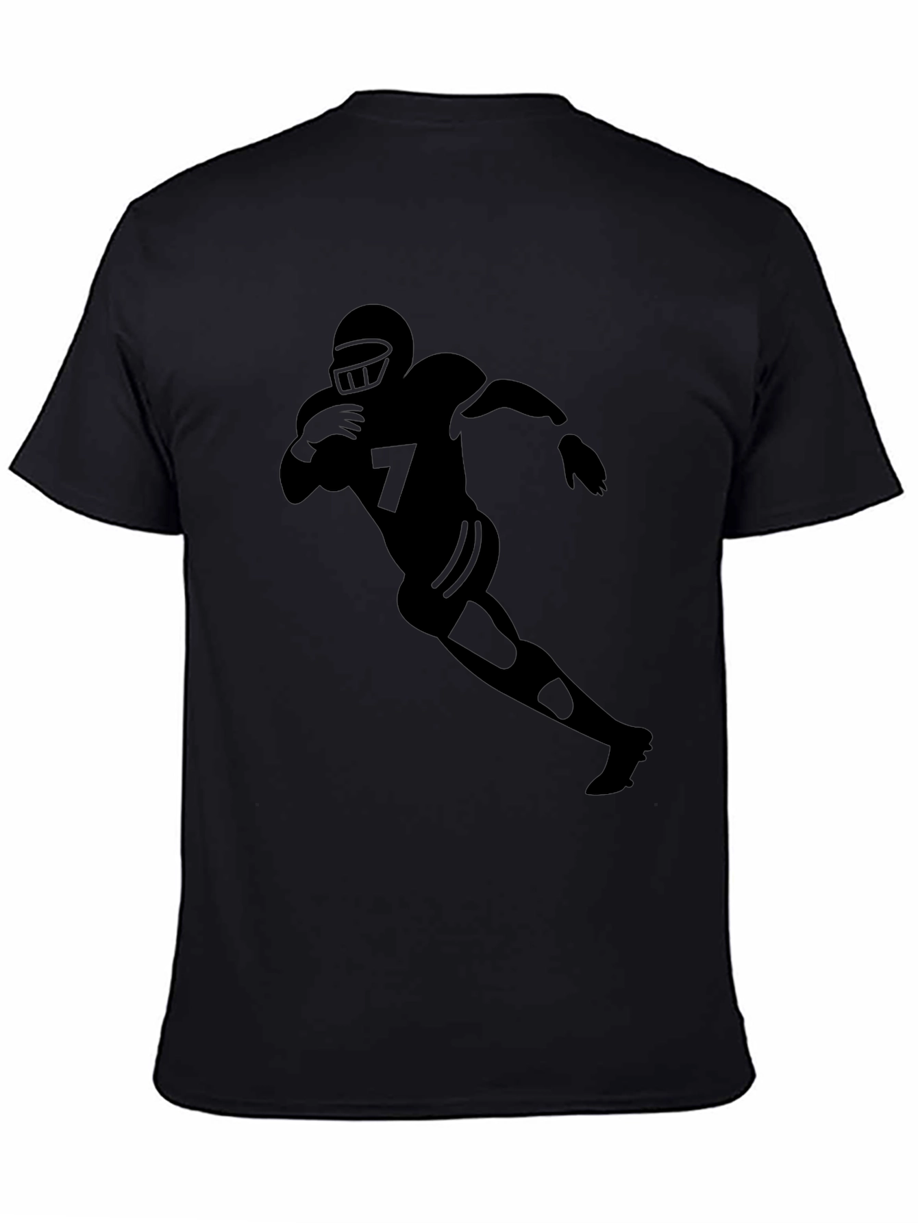 Football Player Number 7 Black T-Shirt
