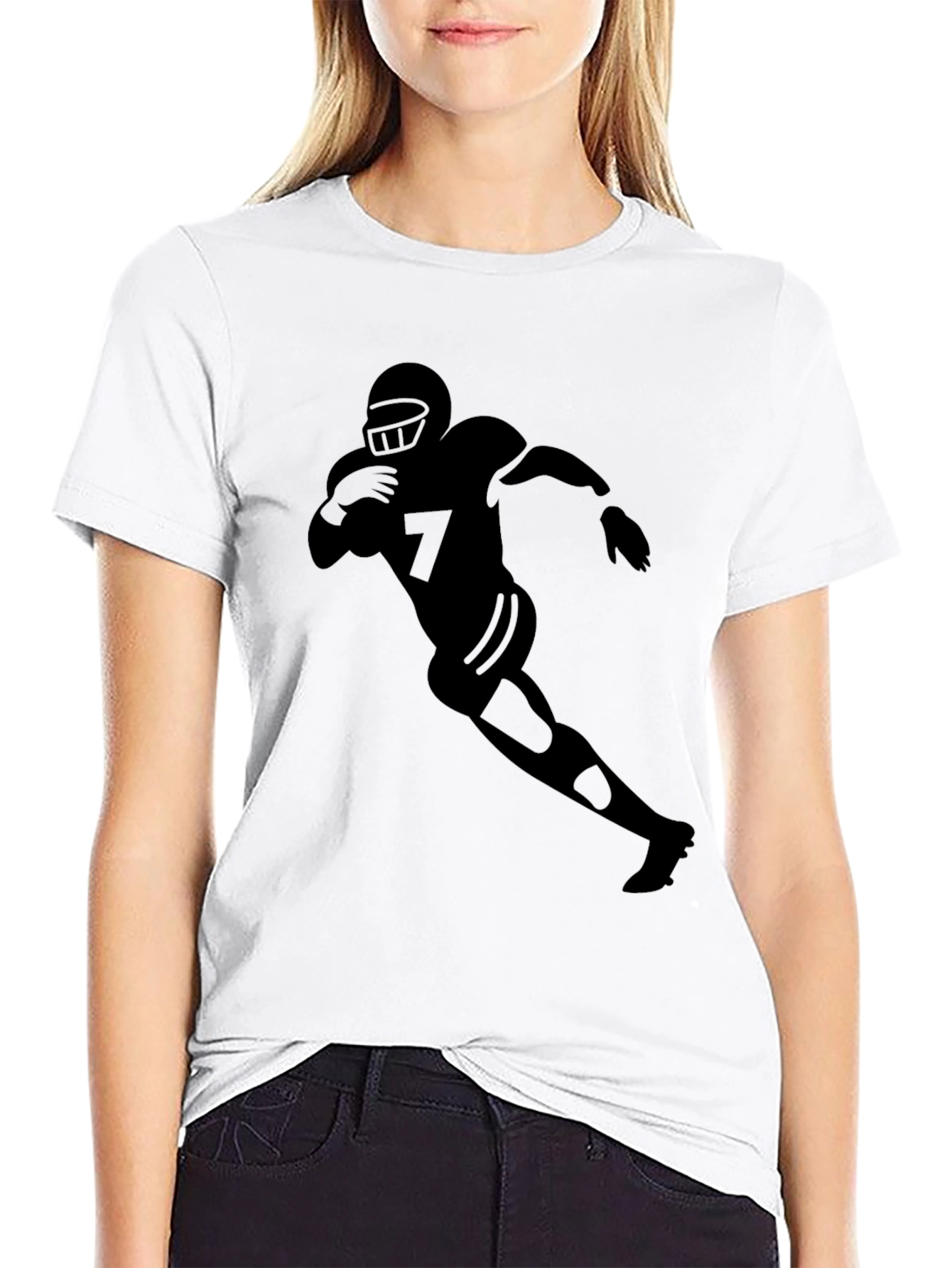 Football Player Number 7 Black T-Shirt