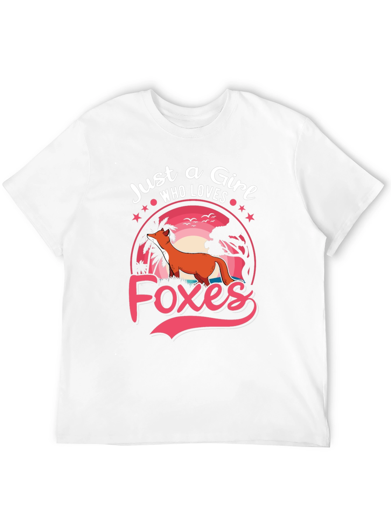 Just a Girl Who Loves Foxes Black Graphic T-Shirt