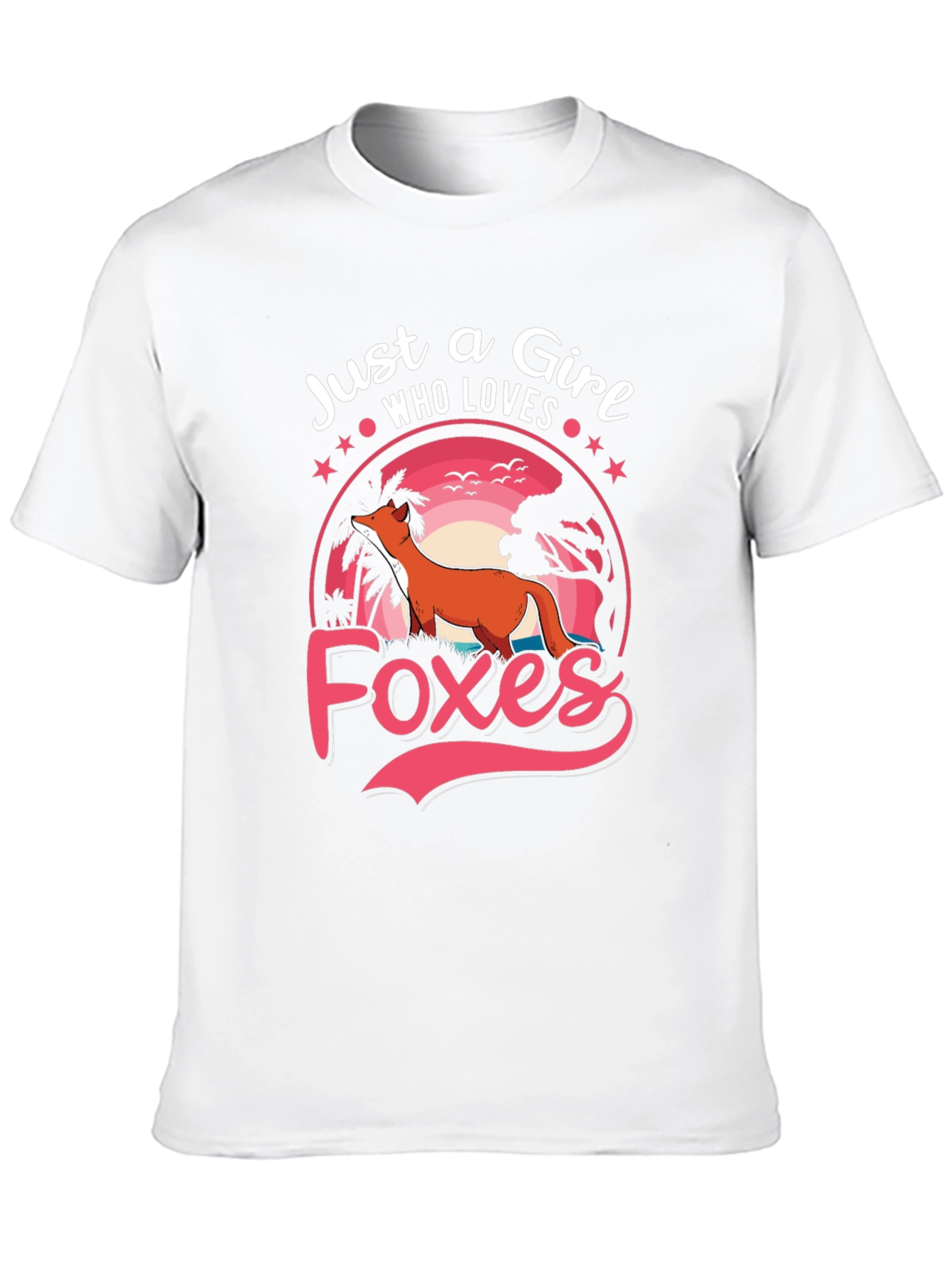 Just a Girl Who Loves Foxes Black Graphic T-Shirt