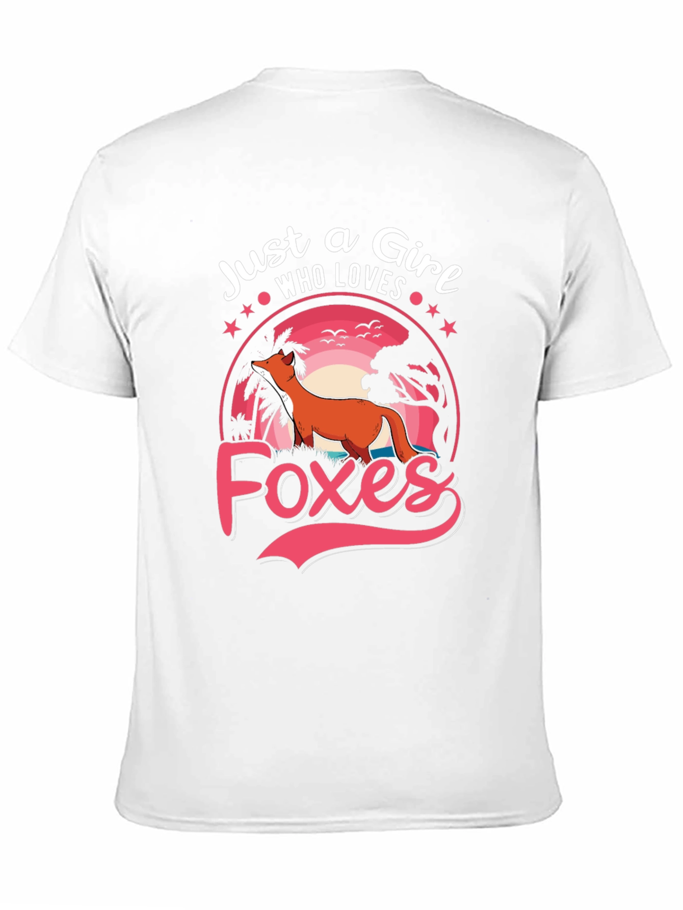 Just a Girl Who Loves Foxes Black Graphic T-Shirt
