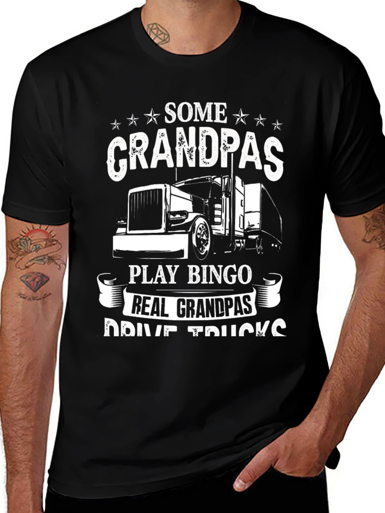 Grandpa Trucker T-Shirt - Real Grandpas Drive Trucks