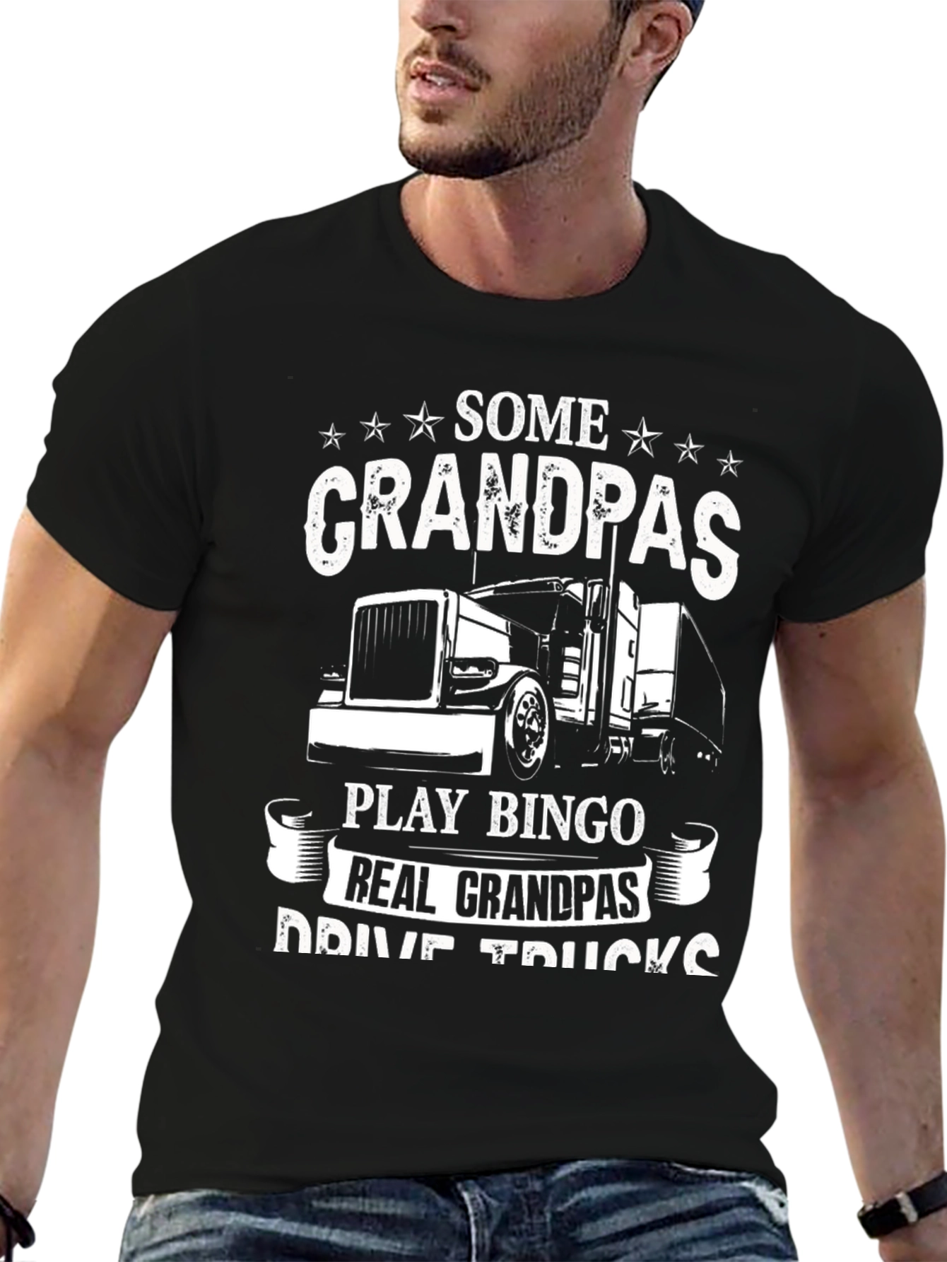 Grandpa Trucker T-Shirt - Real Grandpas Drive Trucks
