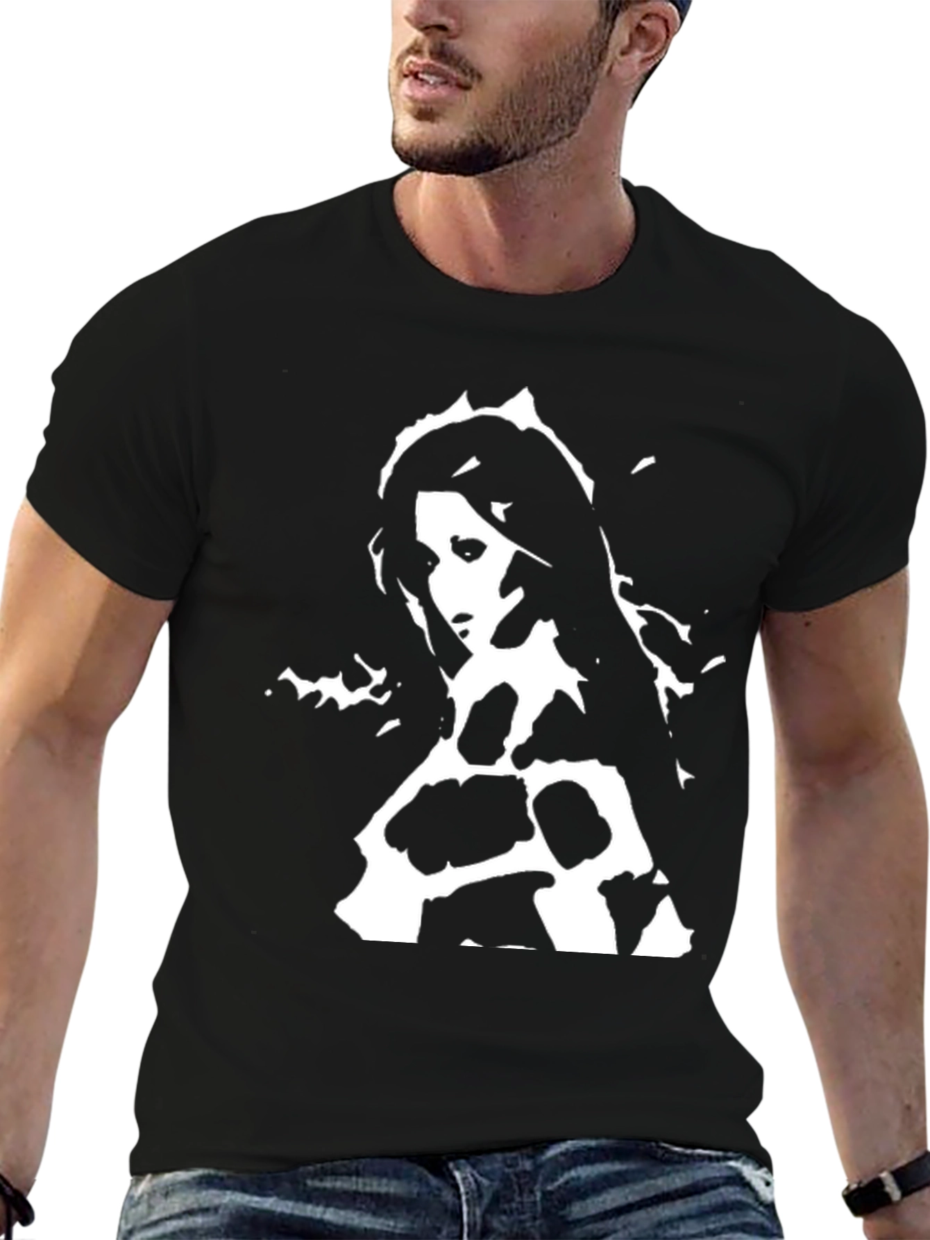 Abstract Girl Black T-Shirt