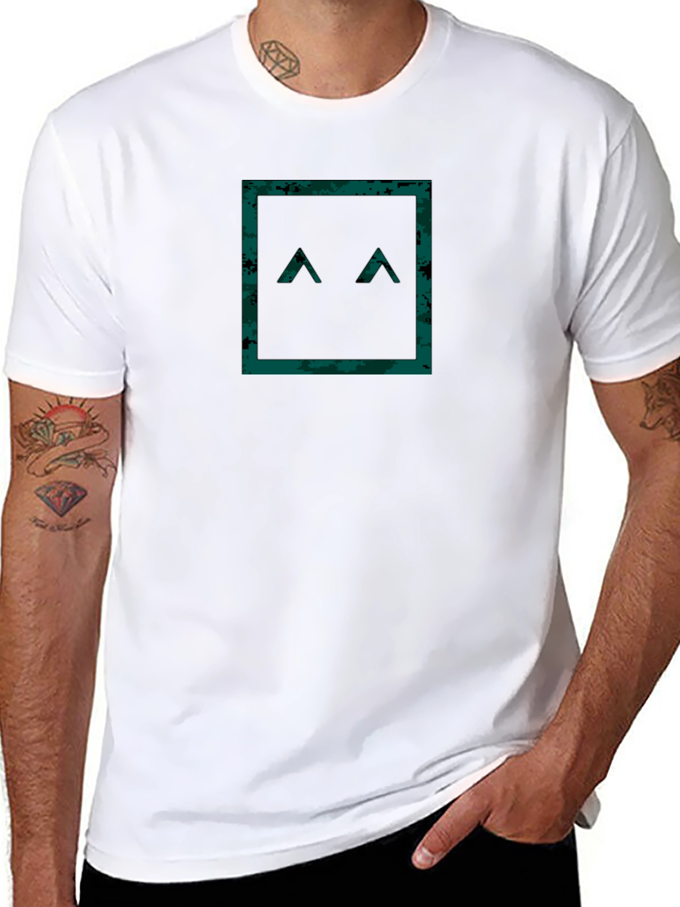 Geometric Camo Face T-Shirt - Modern Style