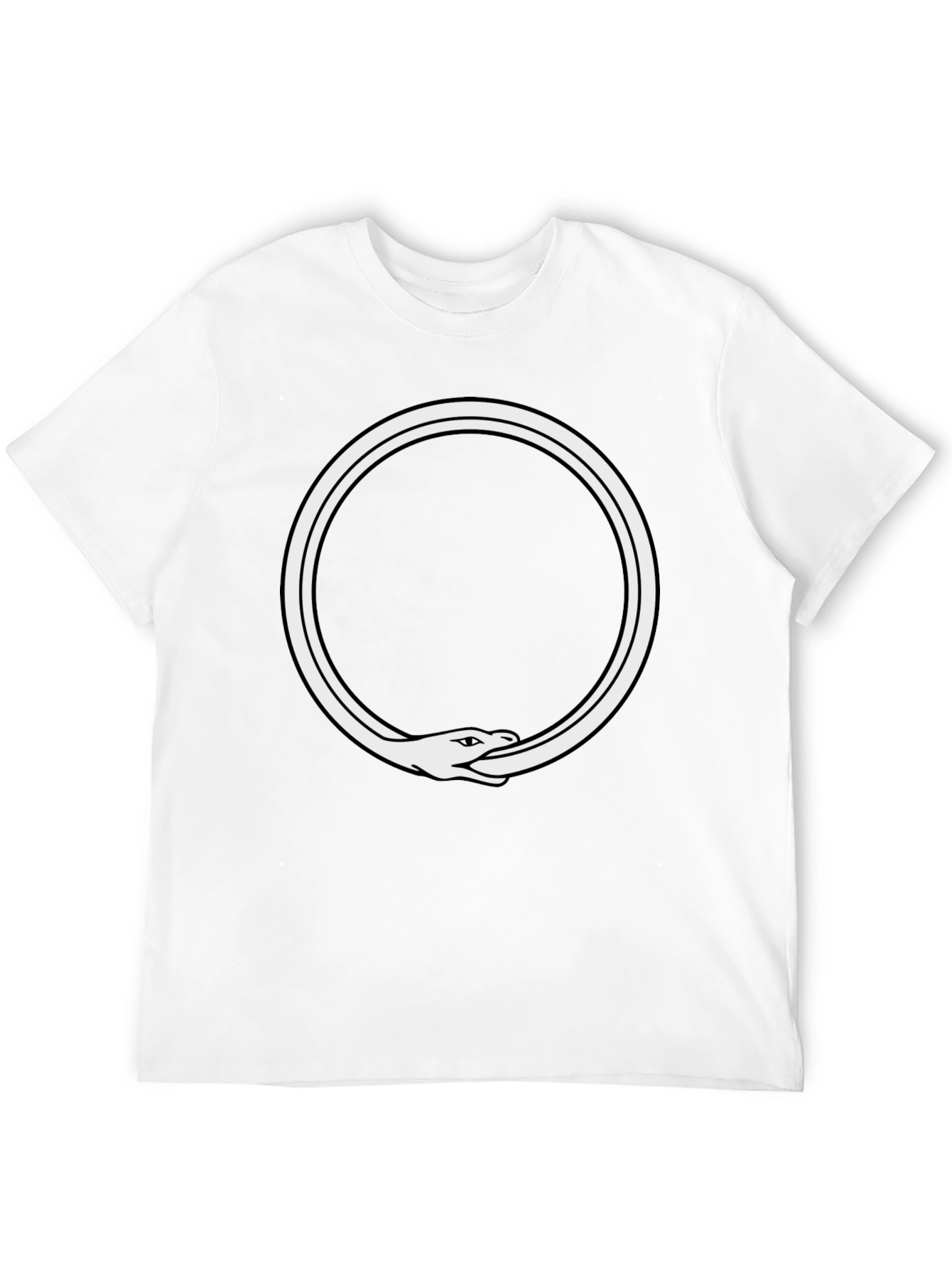 Ouroboros Snake Eating Tail Graphic Tee - Black
