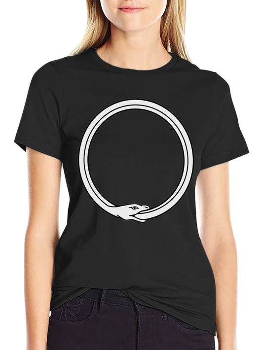 Ouroboros Snake Eating Tail Graphic Tee - Black