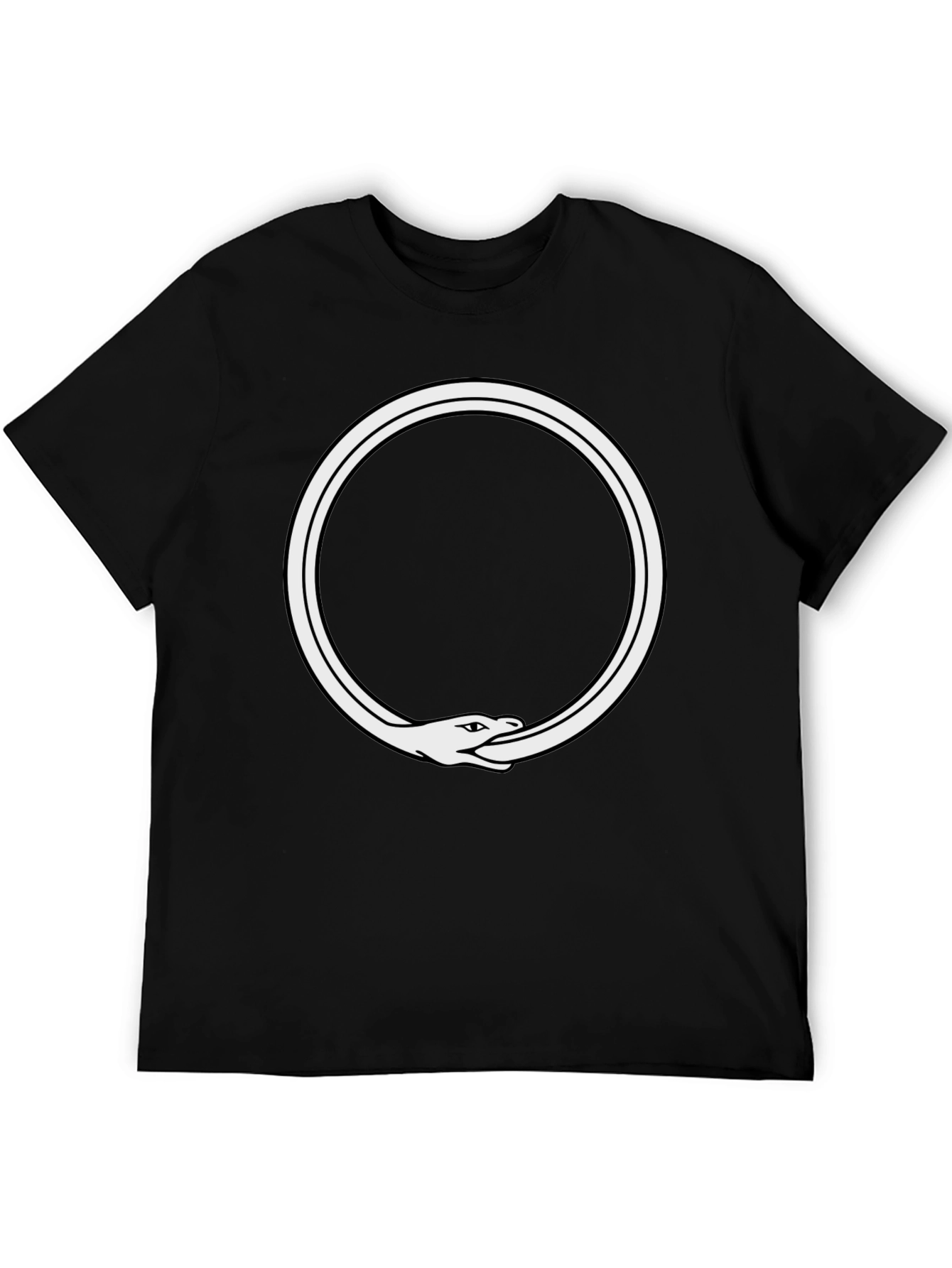 Ouroboros Snake Eating Tail Graphic Tee - Black