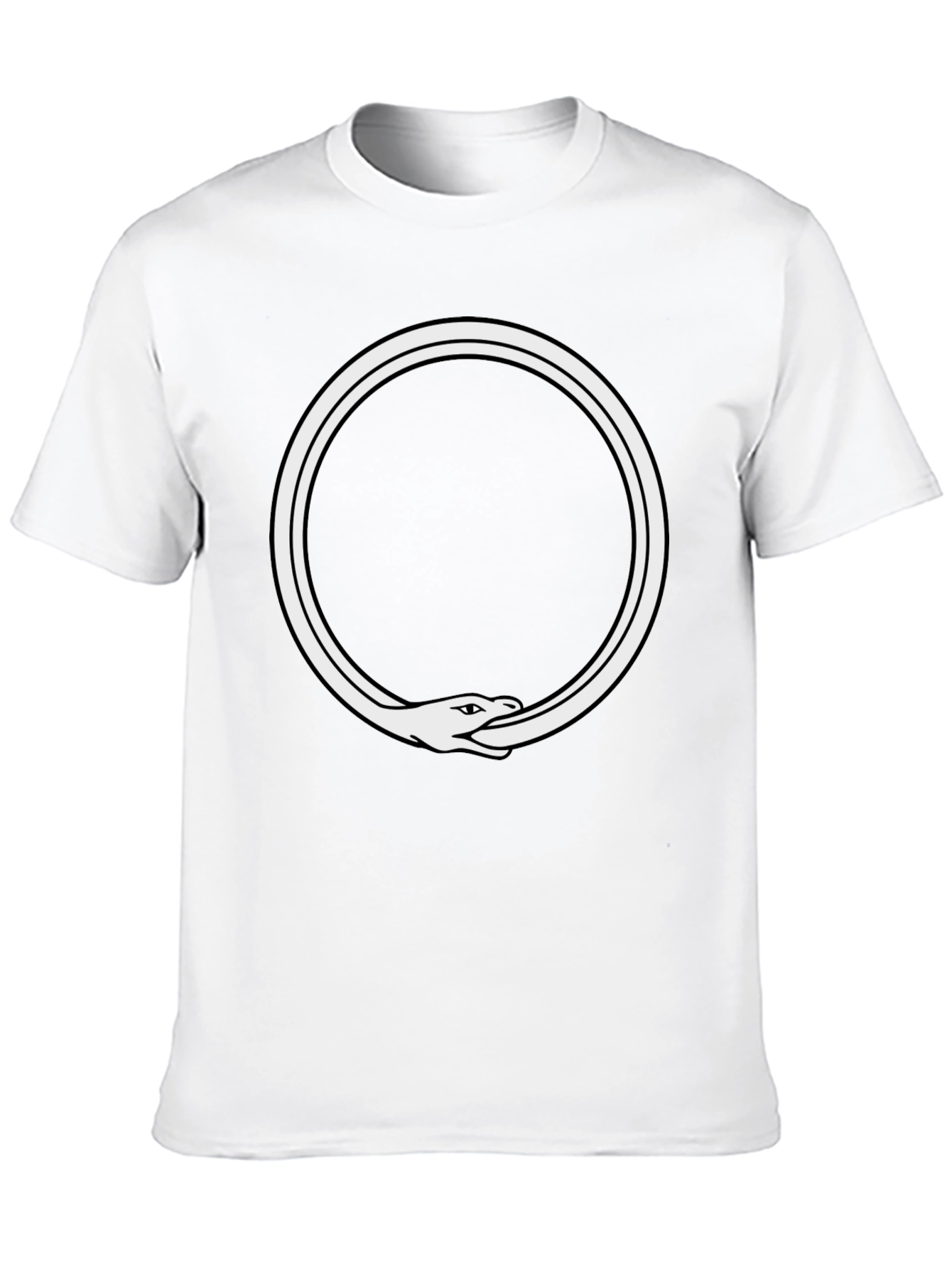 Ouroboros Snake Eating Tail Graphic Tee - Black