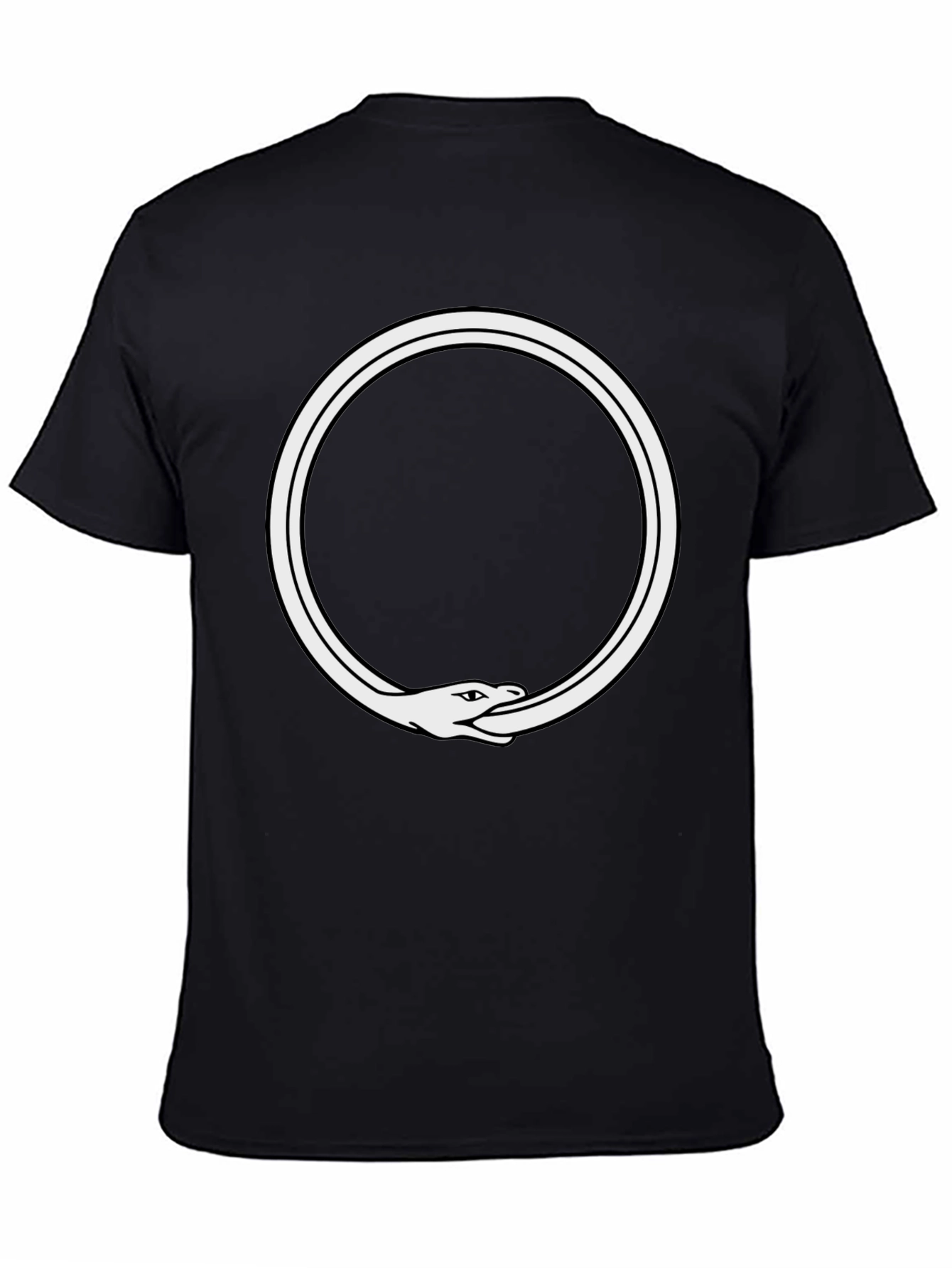 Ouroboros Snake Eating Tail Graphic Tee - Black