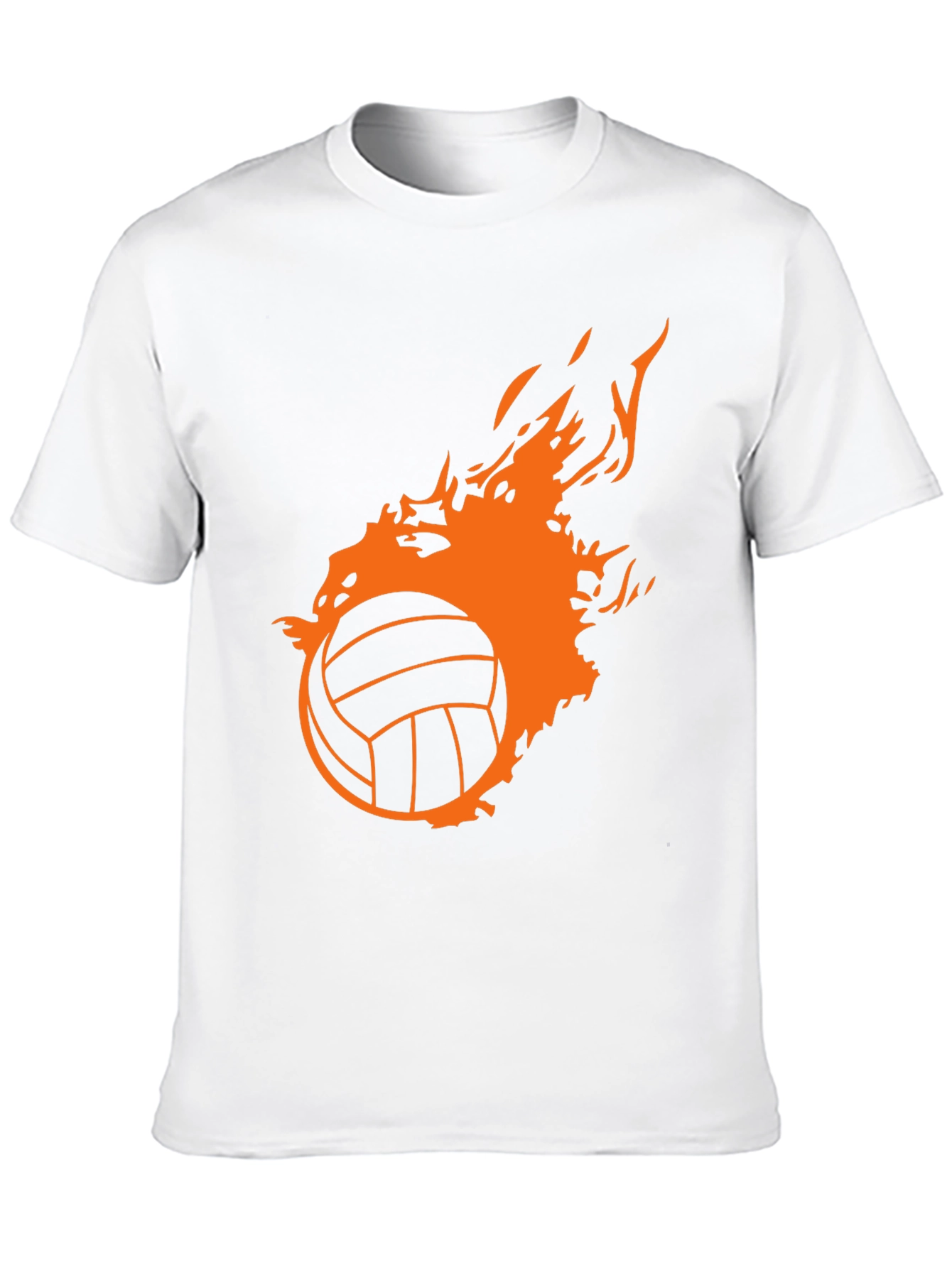 Fiery Volleyball Graphic Tee - Black