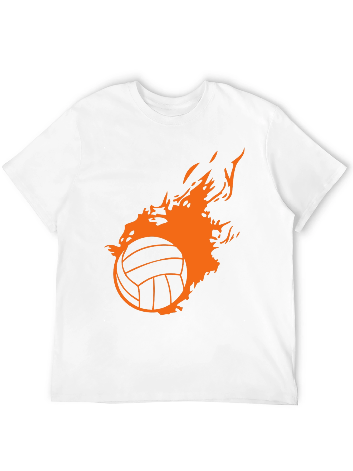 Fiery Volleyball Graphic Tee - Black