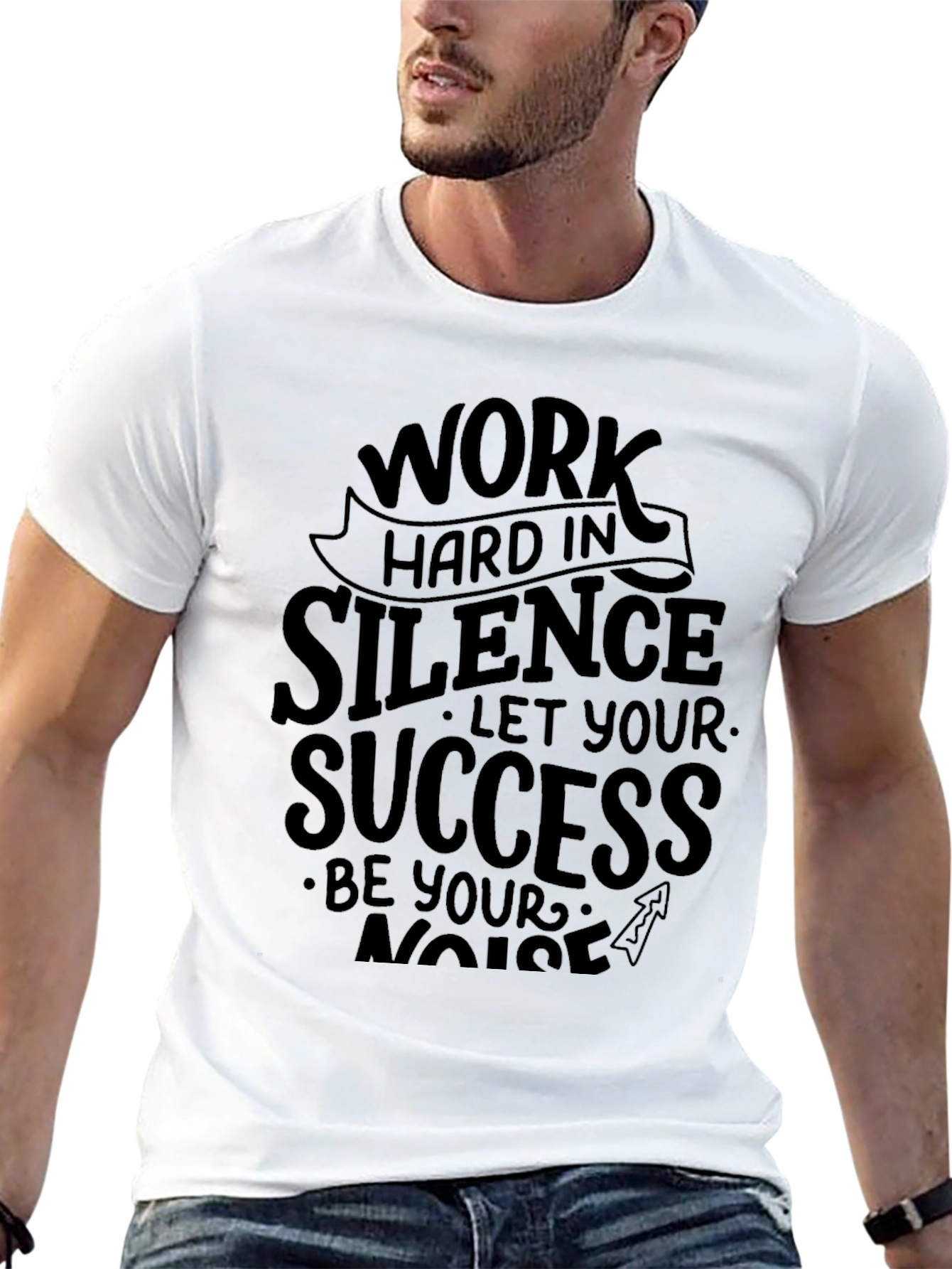 Work Hard In Silence Black Tee