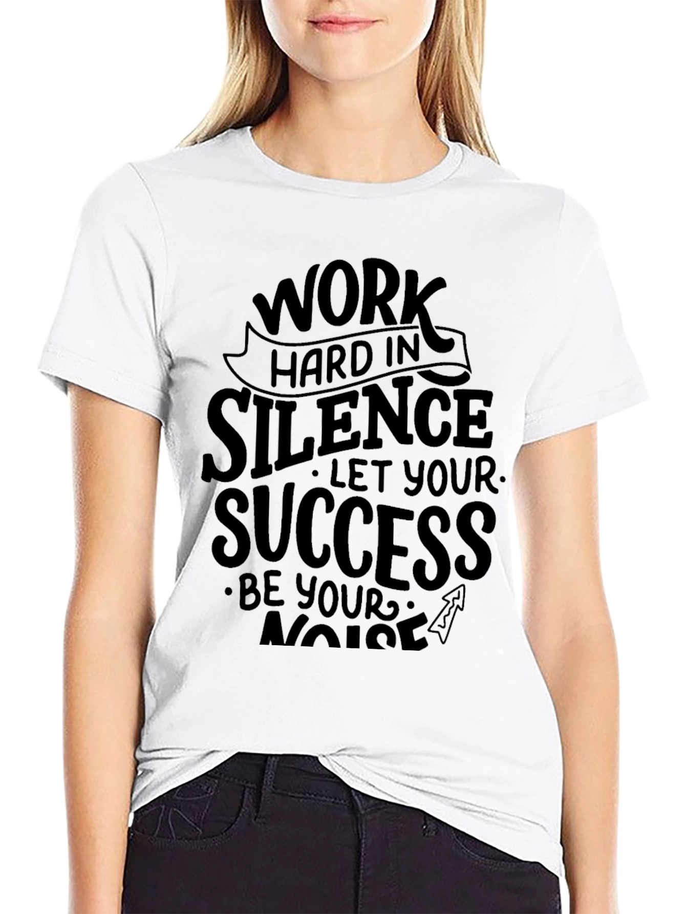 Work Hard In Silence Black Tee