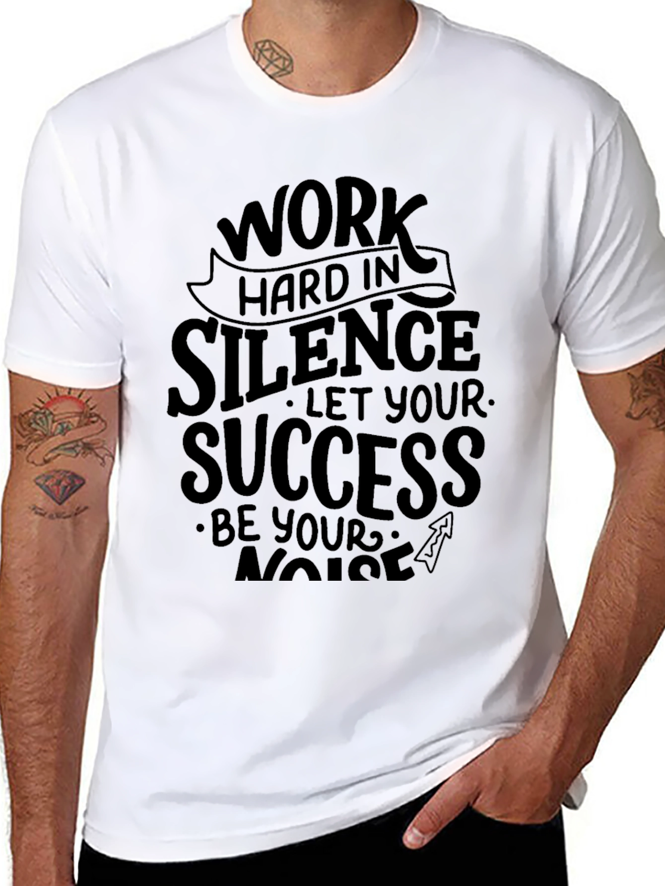 Work Hard In Silence Black Tee