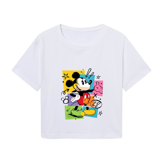 Retro Pop?Art Mickey Mouse Stylish Women Crop Top