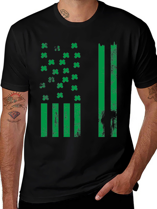 St. Patricks Day American Flag Shamrock T-Shirt