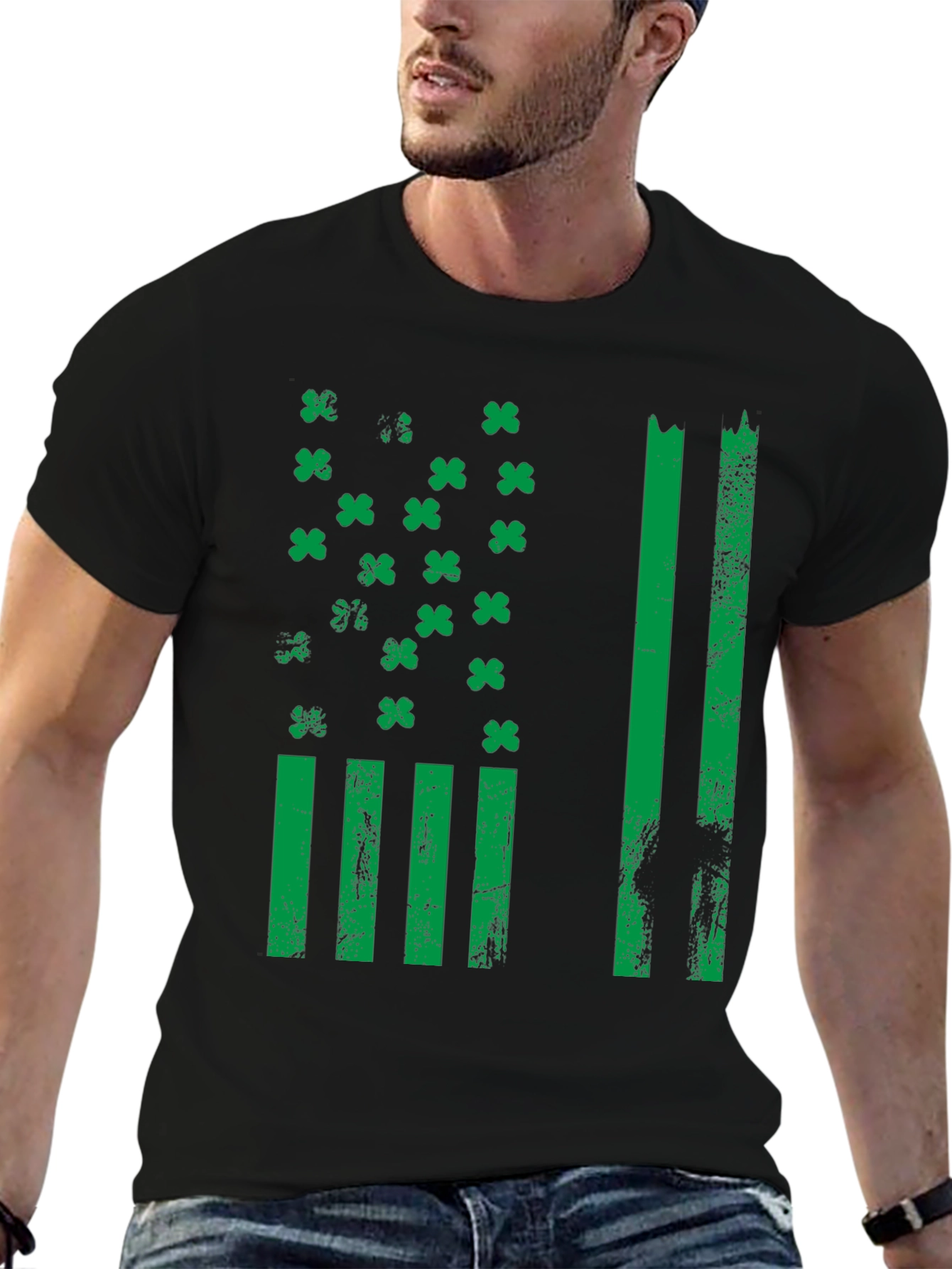 St. Patricks Day American Flag Shamrock T-Shirt