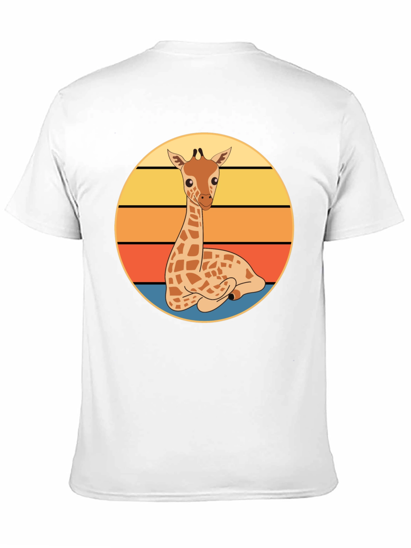 Giraffe Sunset Graphic Tee - Cute Cartoon Design