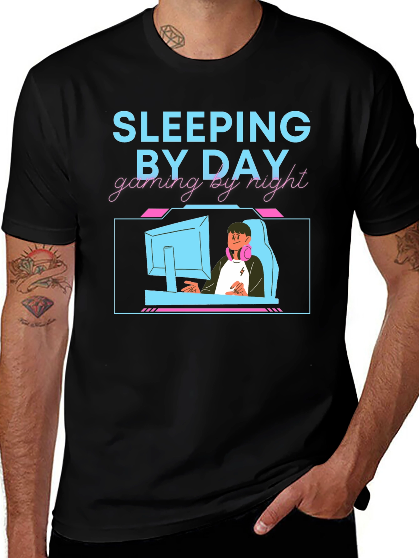 Sleeping By Day Gaming By Night T-Shirt