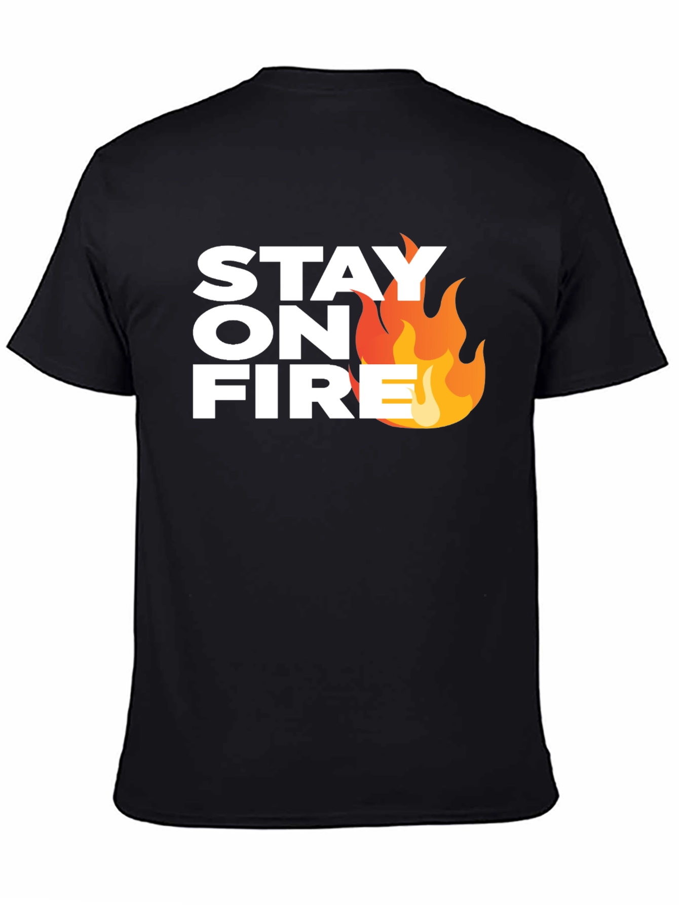 Stay On Fire Graphic Tee - Black Casual T-Shirt