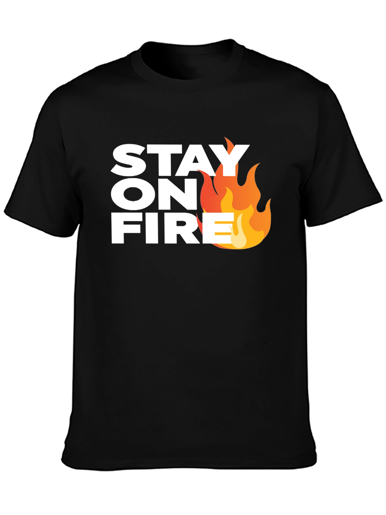 Stay On Fire Graphic Tee - Black Casual T-Shirt