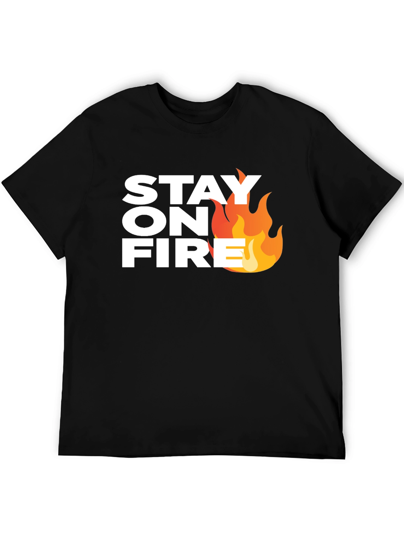 Stay On Fire Graphic Tee - Black Casual T-Shirt