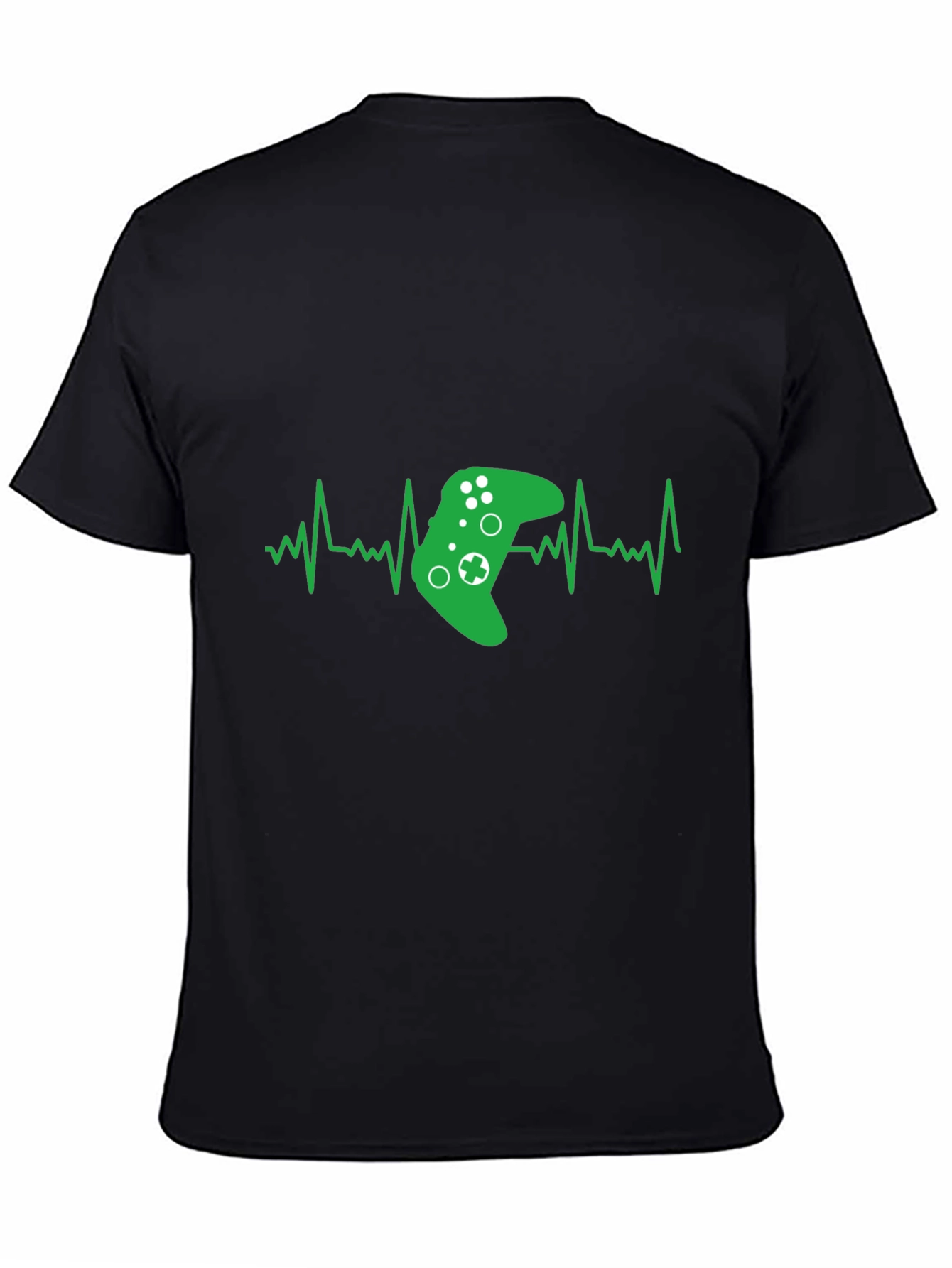 Gamer Heartbeat T-Shirt - Black Cotton Gaming Tee