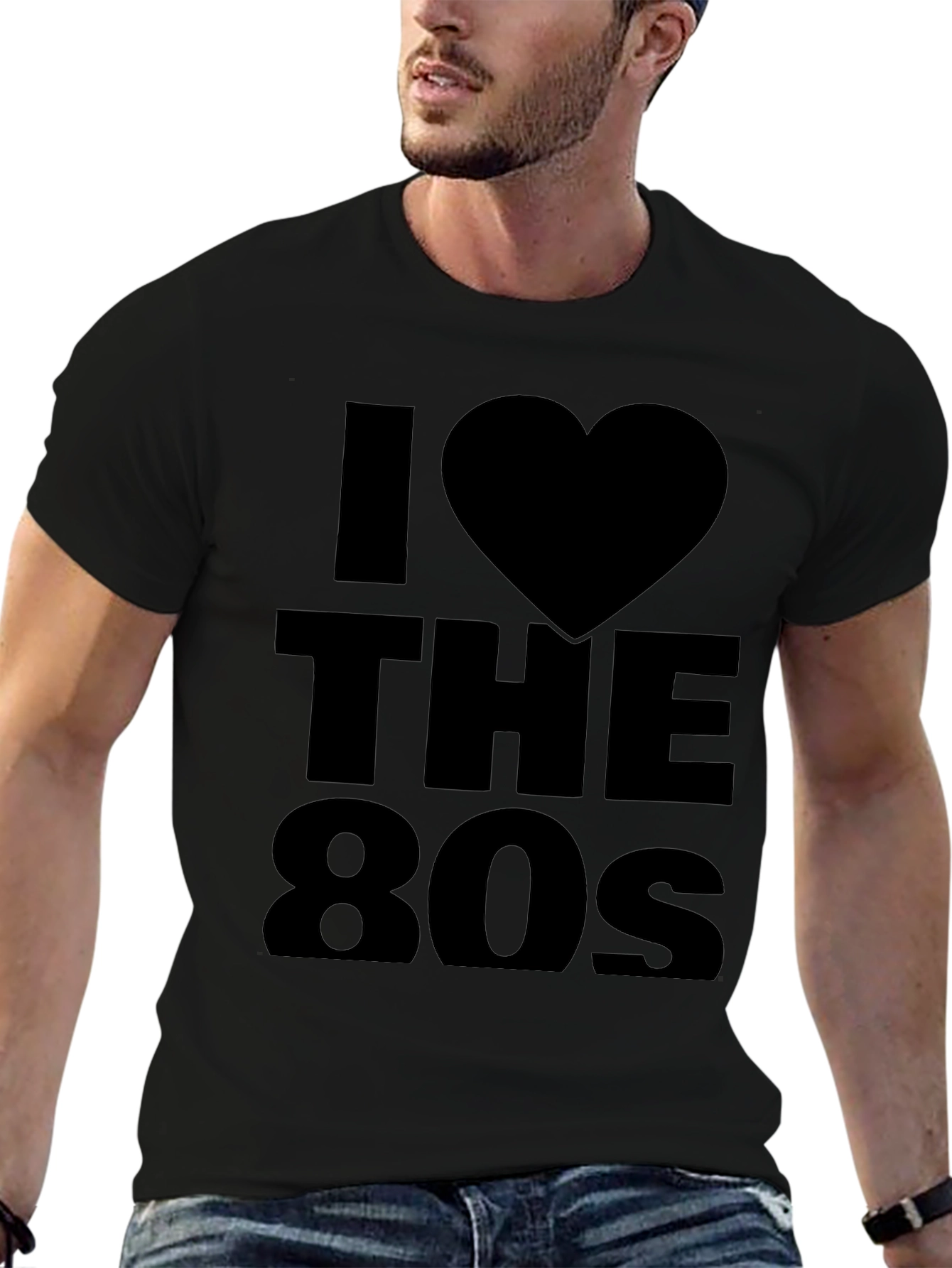 I Love the 80s Black Graphic Tee