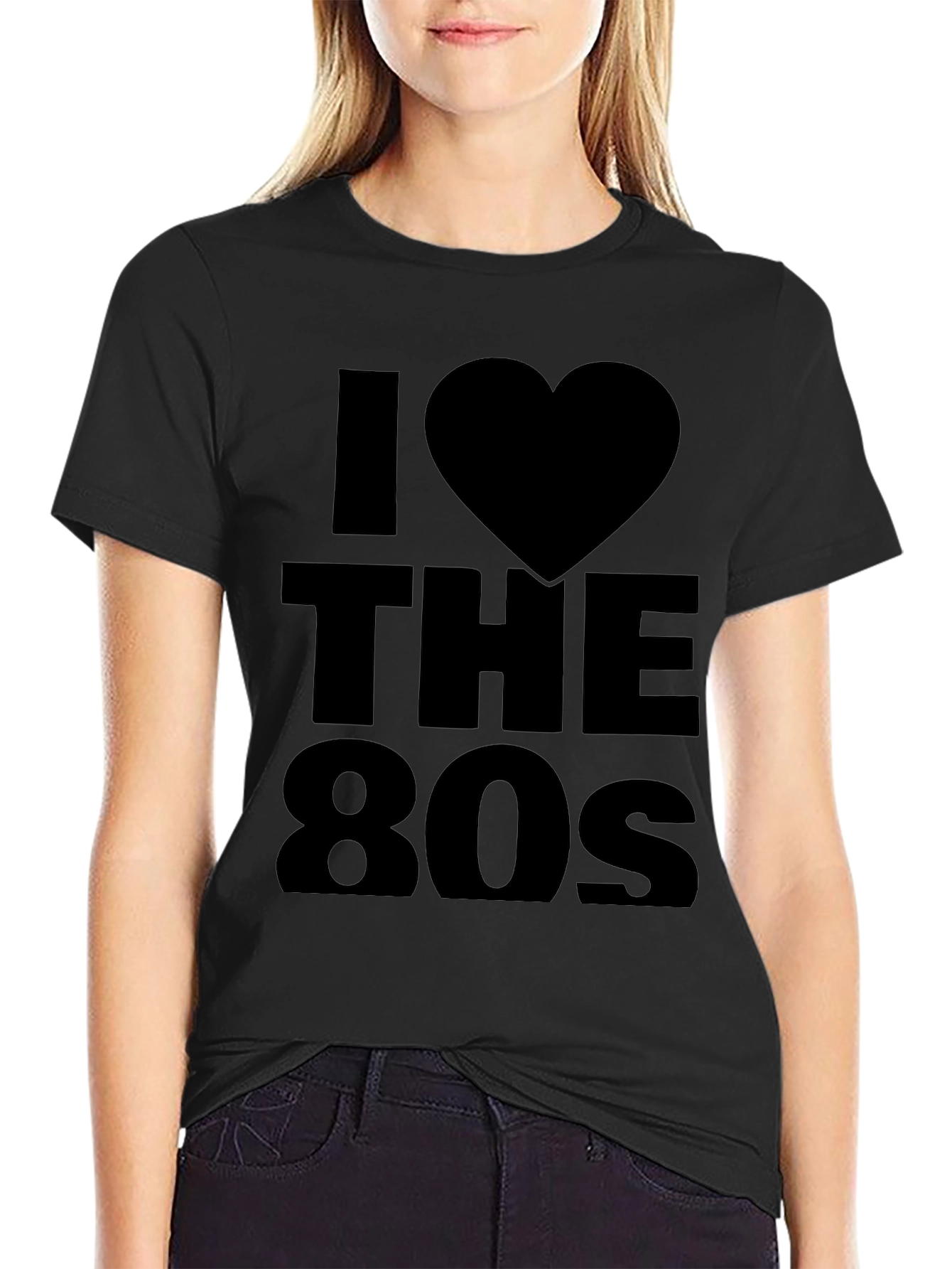 I Love the 80s Black Graphic Tee