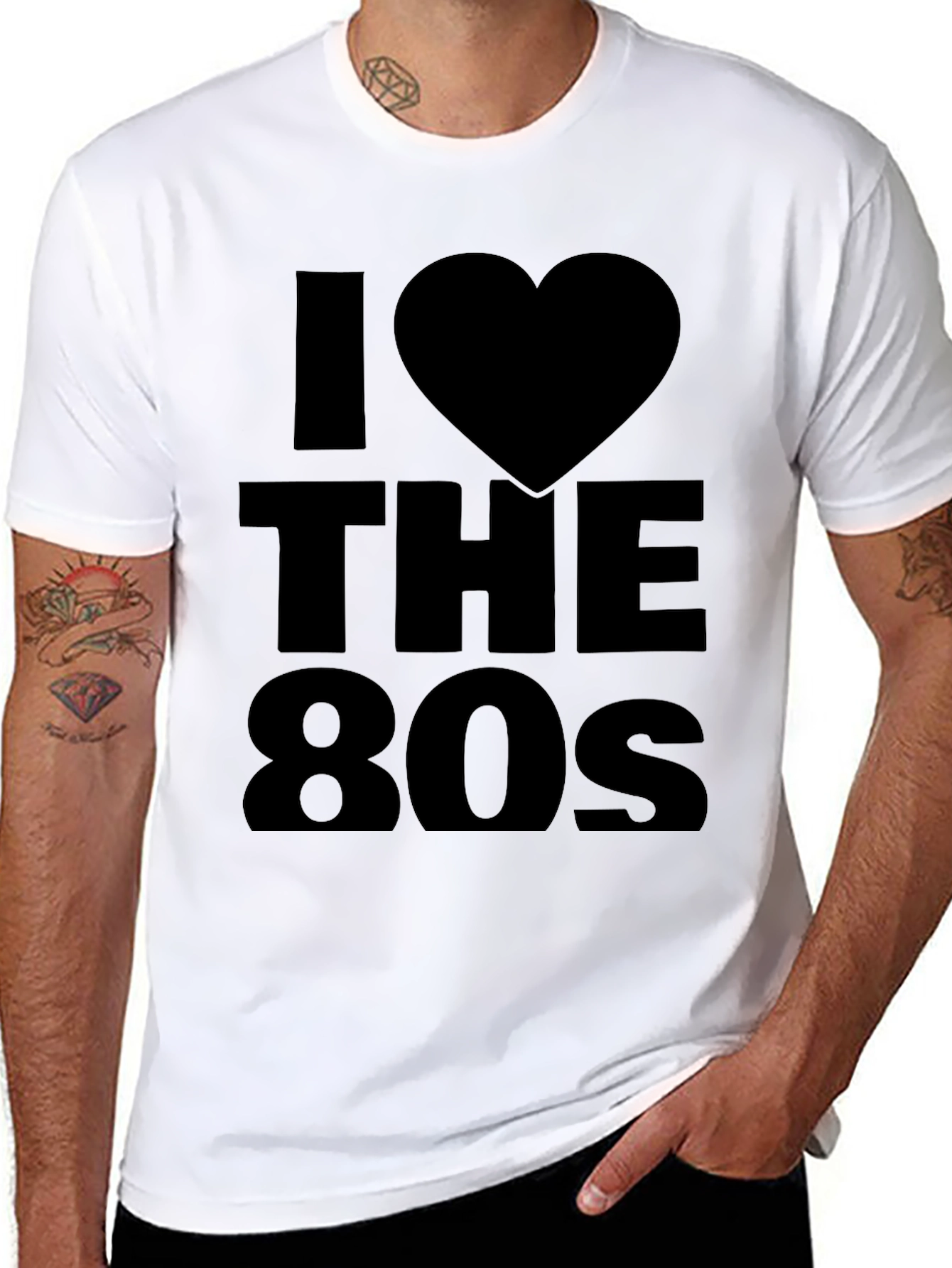 I Love the 80s Black Graphic Tee