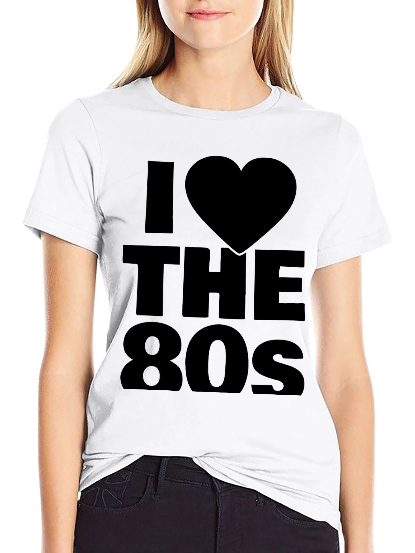 I Love the 80s Black Graphic Tee