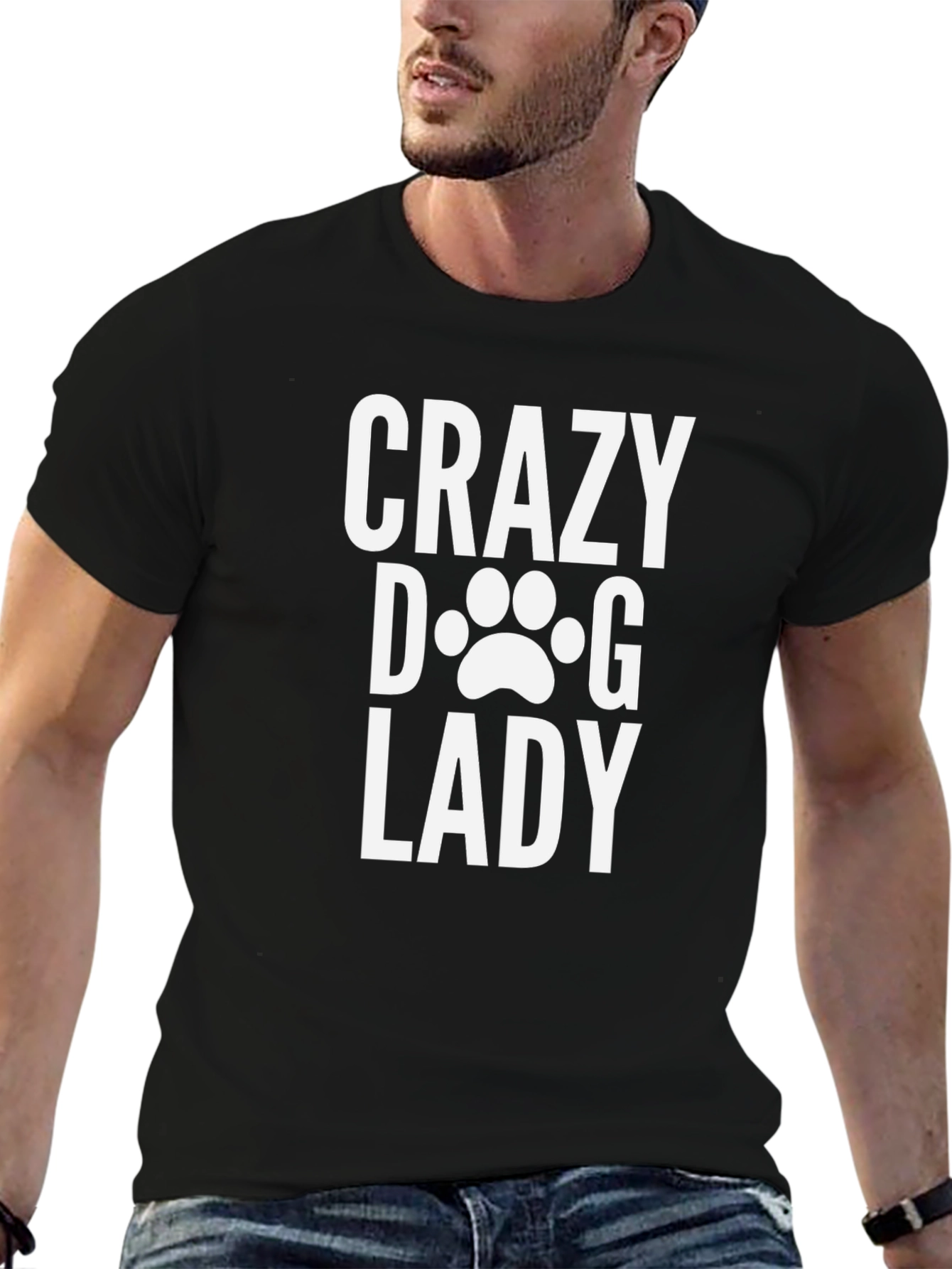 Crazy Dog Lady Graphic Tee - Black