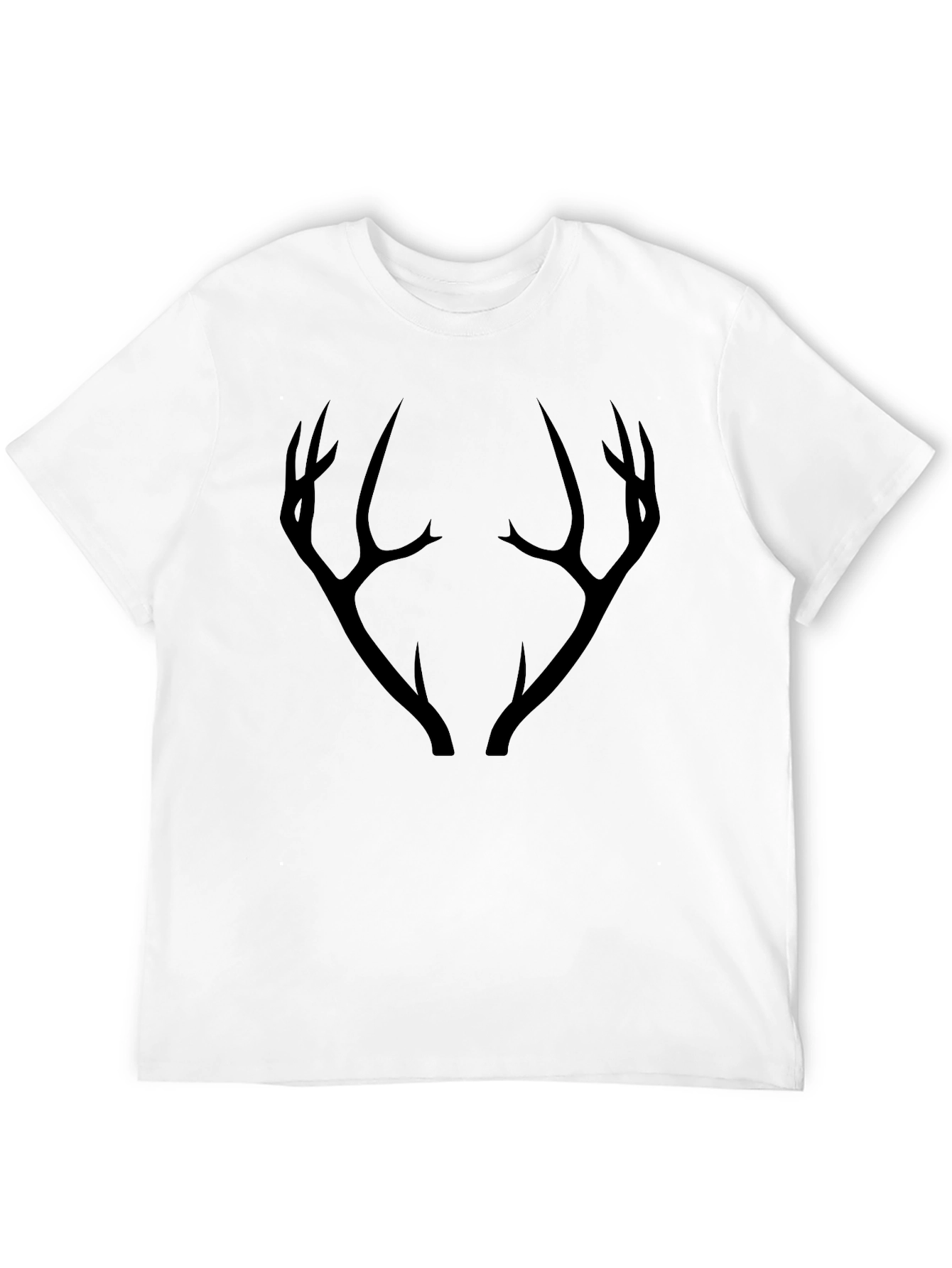 Mens Black T-Shirt with Antler Graphic